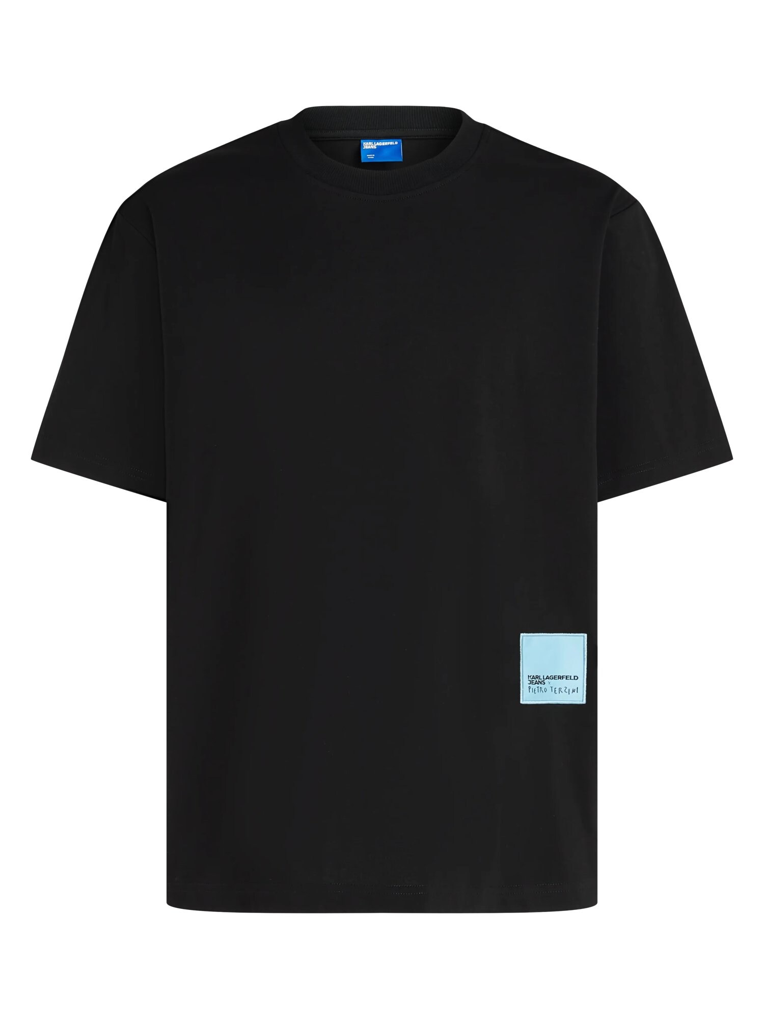 KARL LAGERFELD JEANS Tricou KLJ x Pietro Terzini negru / alb