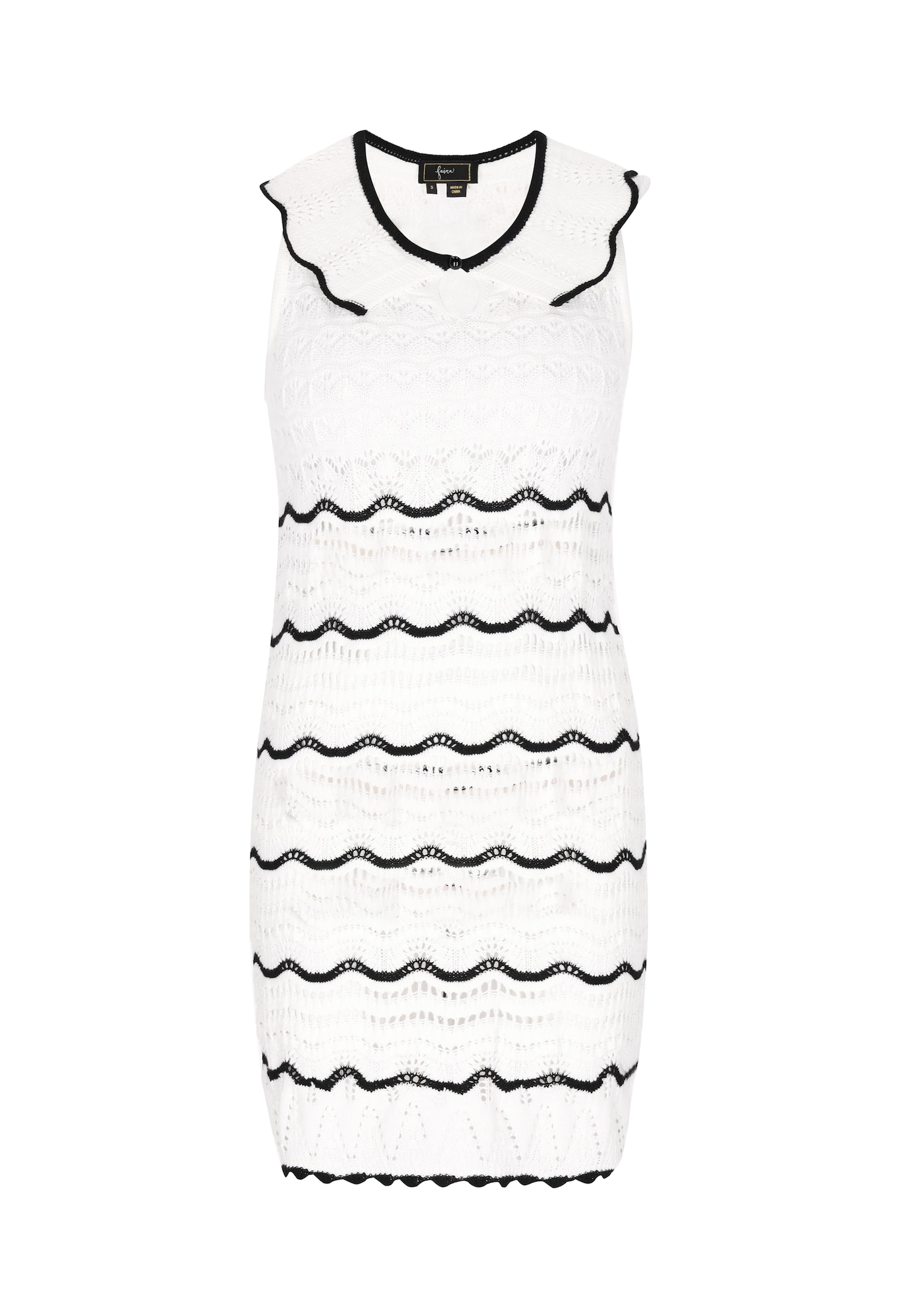 faina Vestido de punto  negro / blanco