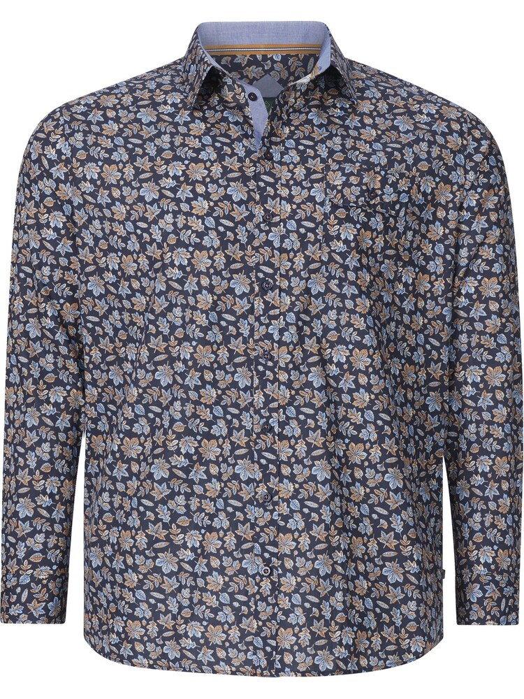 Charles Colby Hemd 'Duke Caspiat' Herren Größe 7XL hellblau / dunkelblau / braun