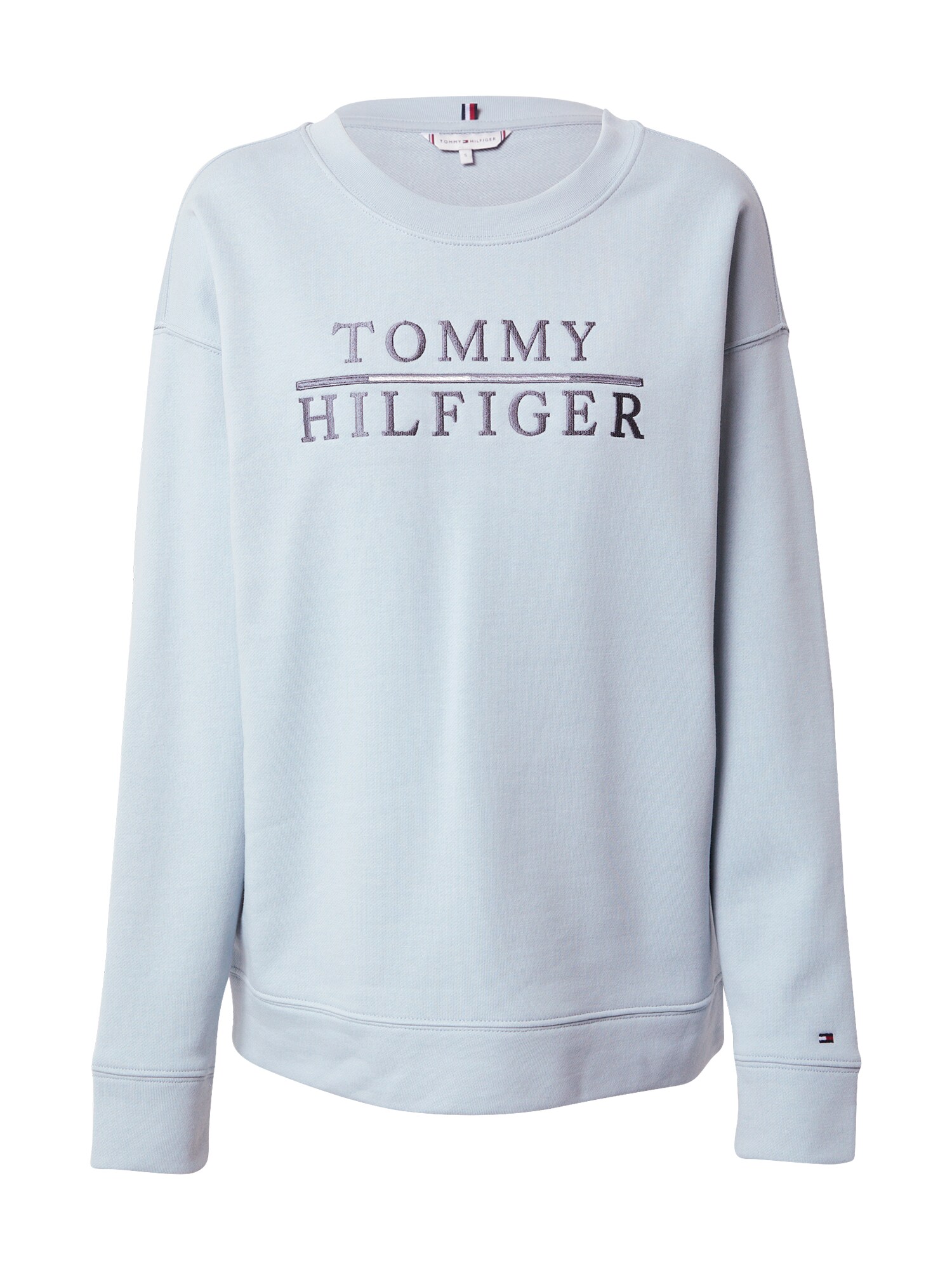 TOMMY HILFIGER Megztinis be užsegimo  pilka / šviesiai mėlyna