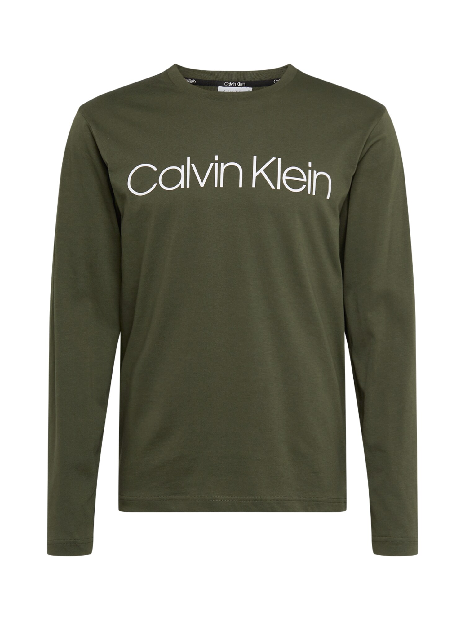 Calvin Klein Marškinėliai  alyvuogių spalva / balta