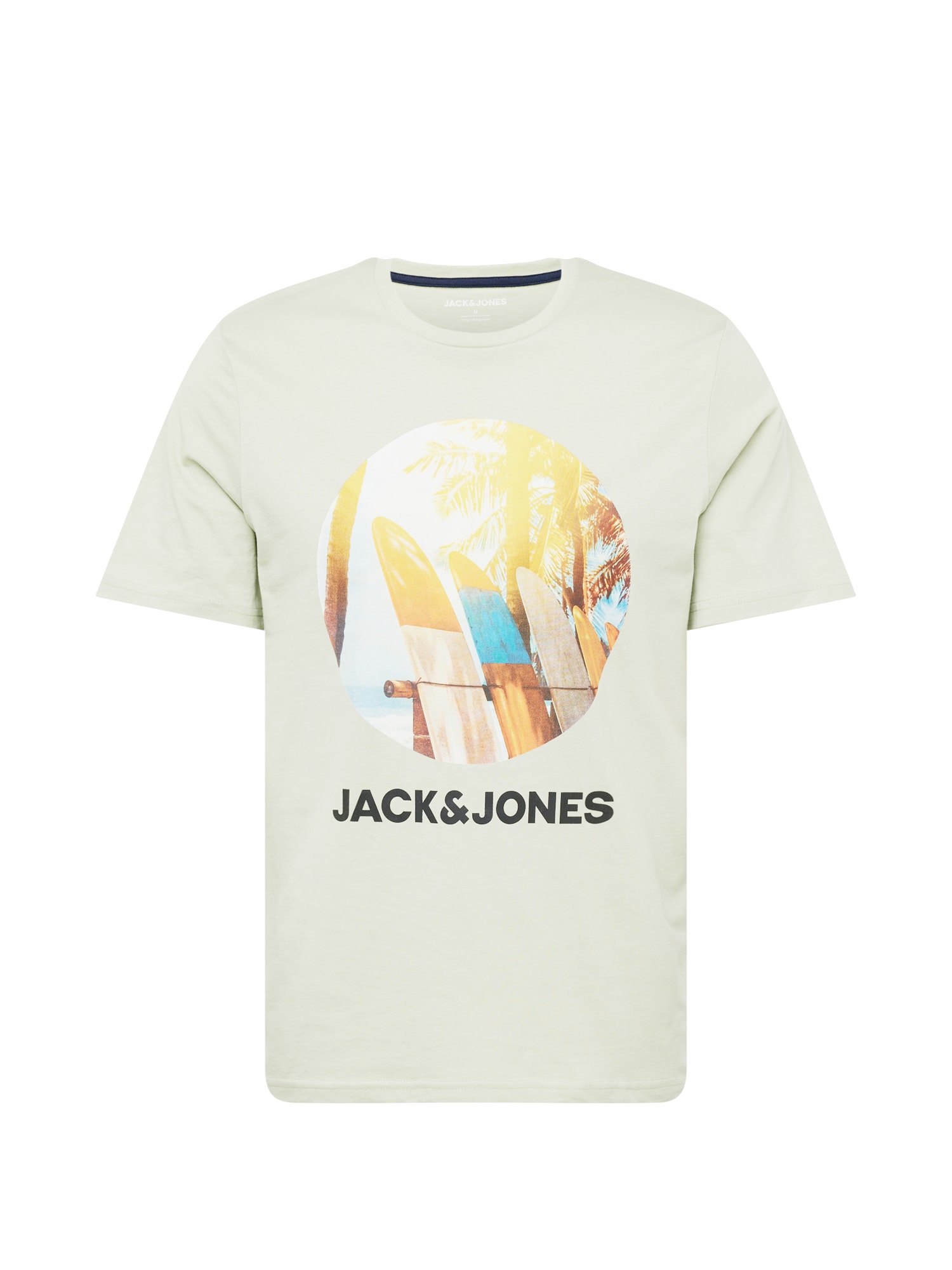 JACK & JONES Póló 'NAVIN'  világos bézs / világos sárga / pasztellzöld / fekete