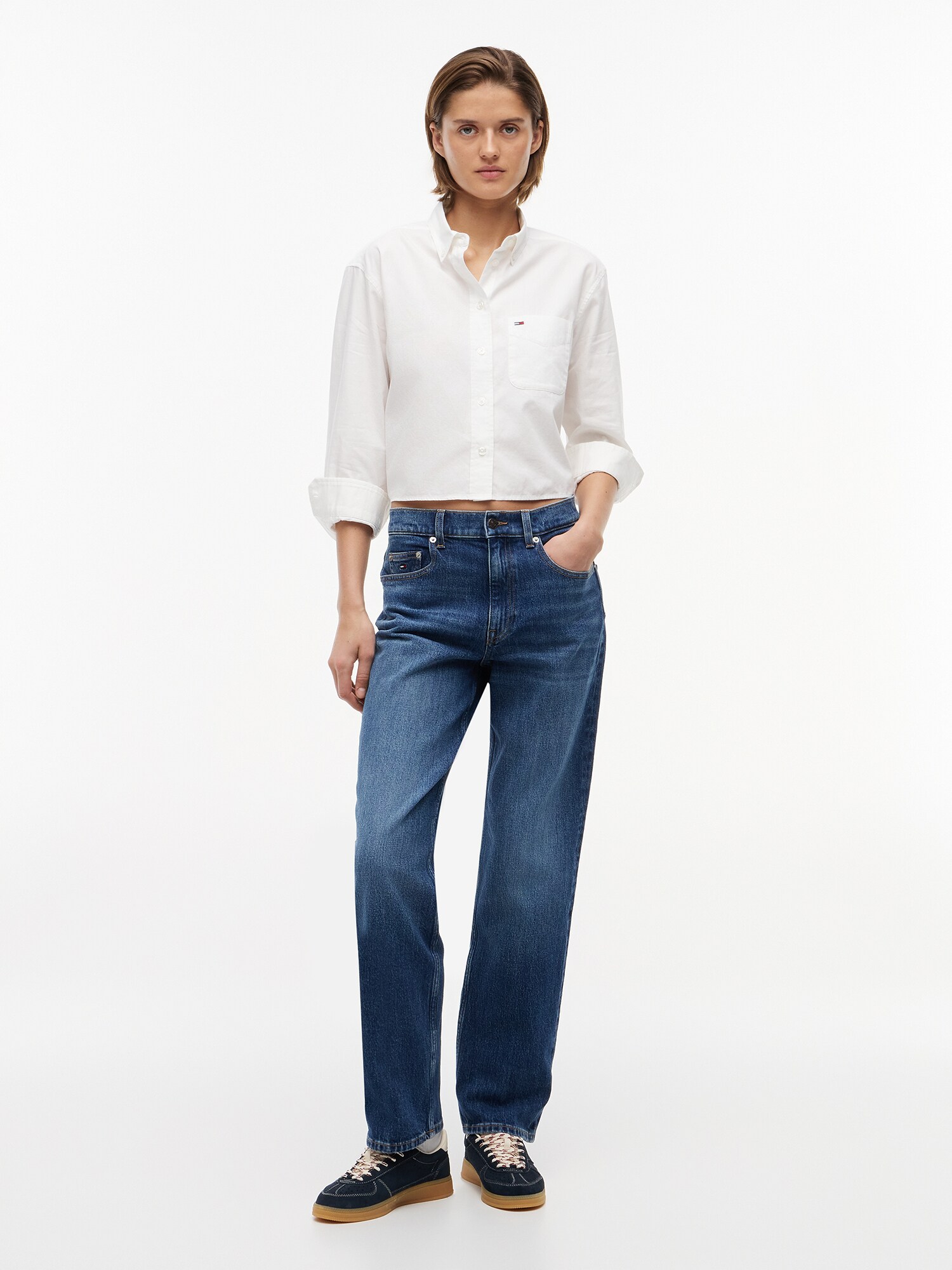 Tommy Jeans Vaquero 'Faded Whiskered Mid Rise Slim'  azul denim – imagen 4