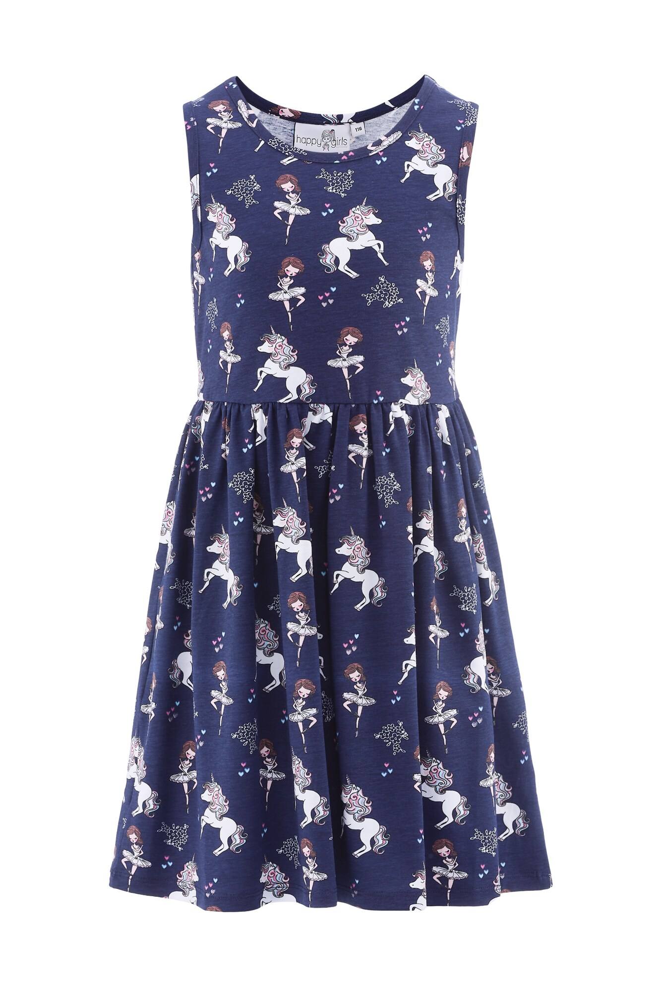 happy girls Rochie  ecru / bleumarin
