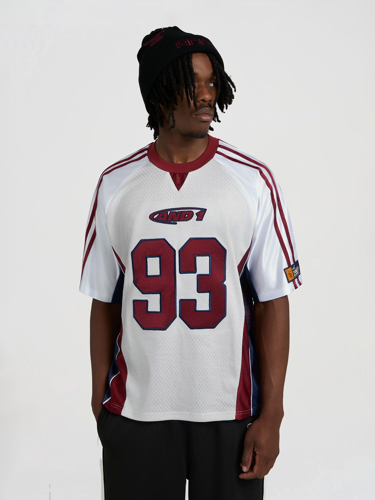 AND1 Camiseta 'Respect The Game'  navy / borgoña / negro / blanco – imagen 4
