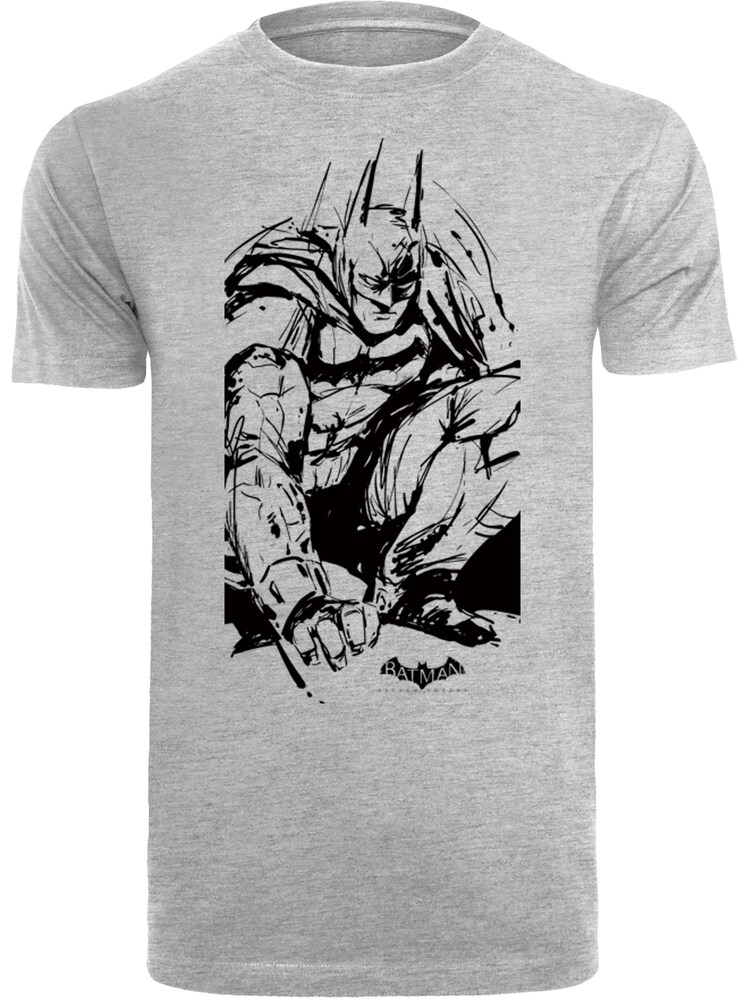 F4NT4STIC T-Shirt 'DC Comics Batman Arkham Knight' Herren Größe 4XL graumeliert / schwarz