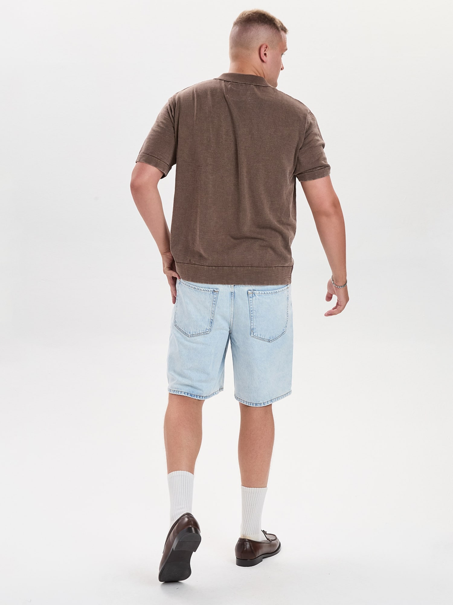 Dxnmxrk Traperice 'DXHektor Relaxed Fit Denim Shorts Light Blue' svijetloplava