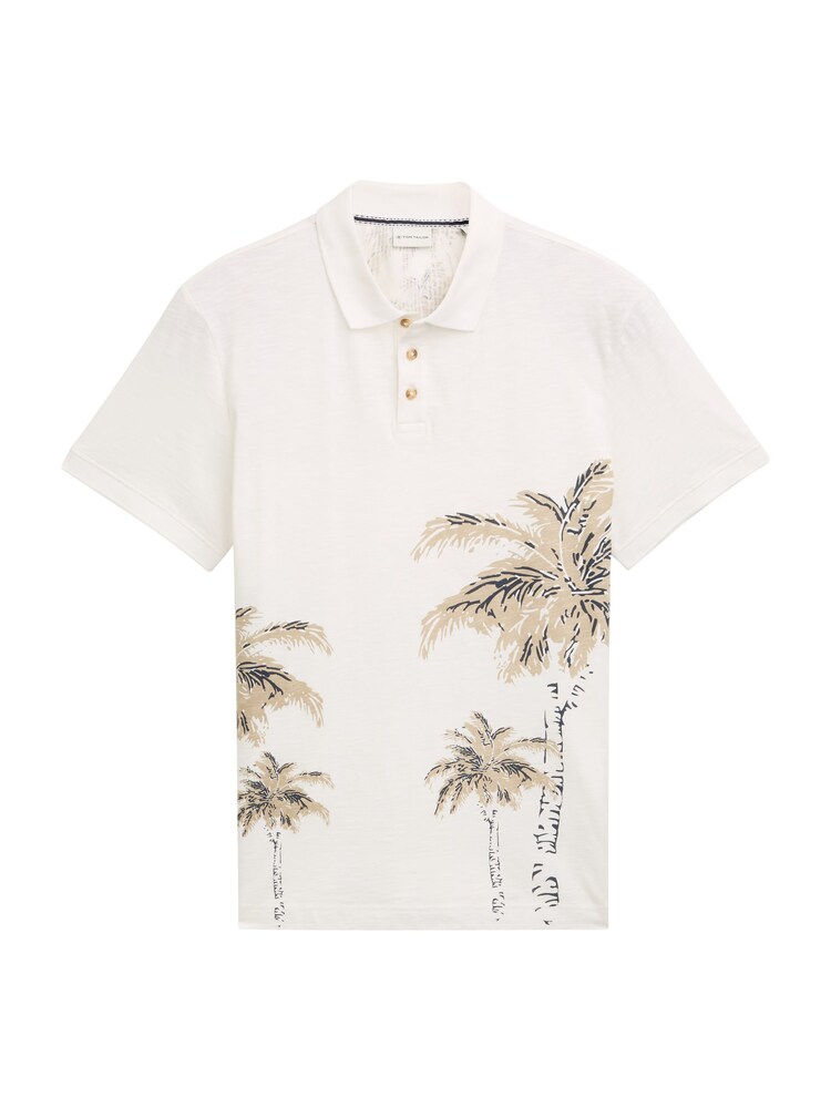 TOM TAILOR Poloshirt Herren Größe M beige / schwarz / offwhite