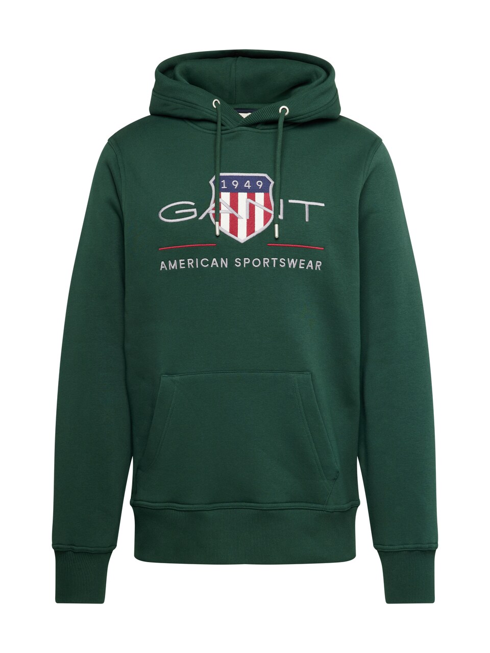 Sweatshirt silvergrå / mörkgrön / röd