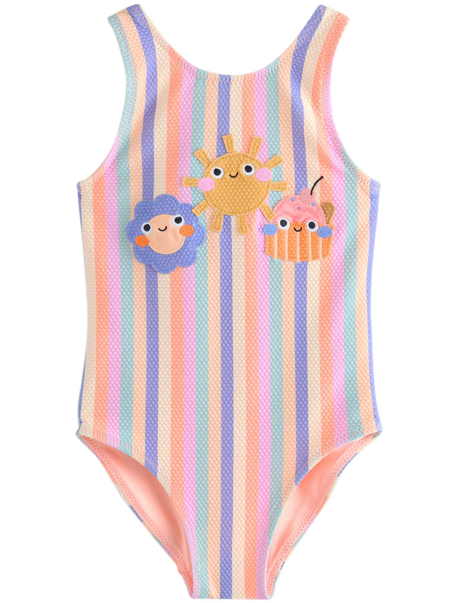 Next Costum de baie întreg  albastru / turcoaz / galben muștar / portocaliu caisă