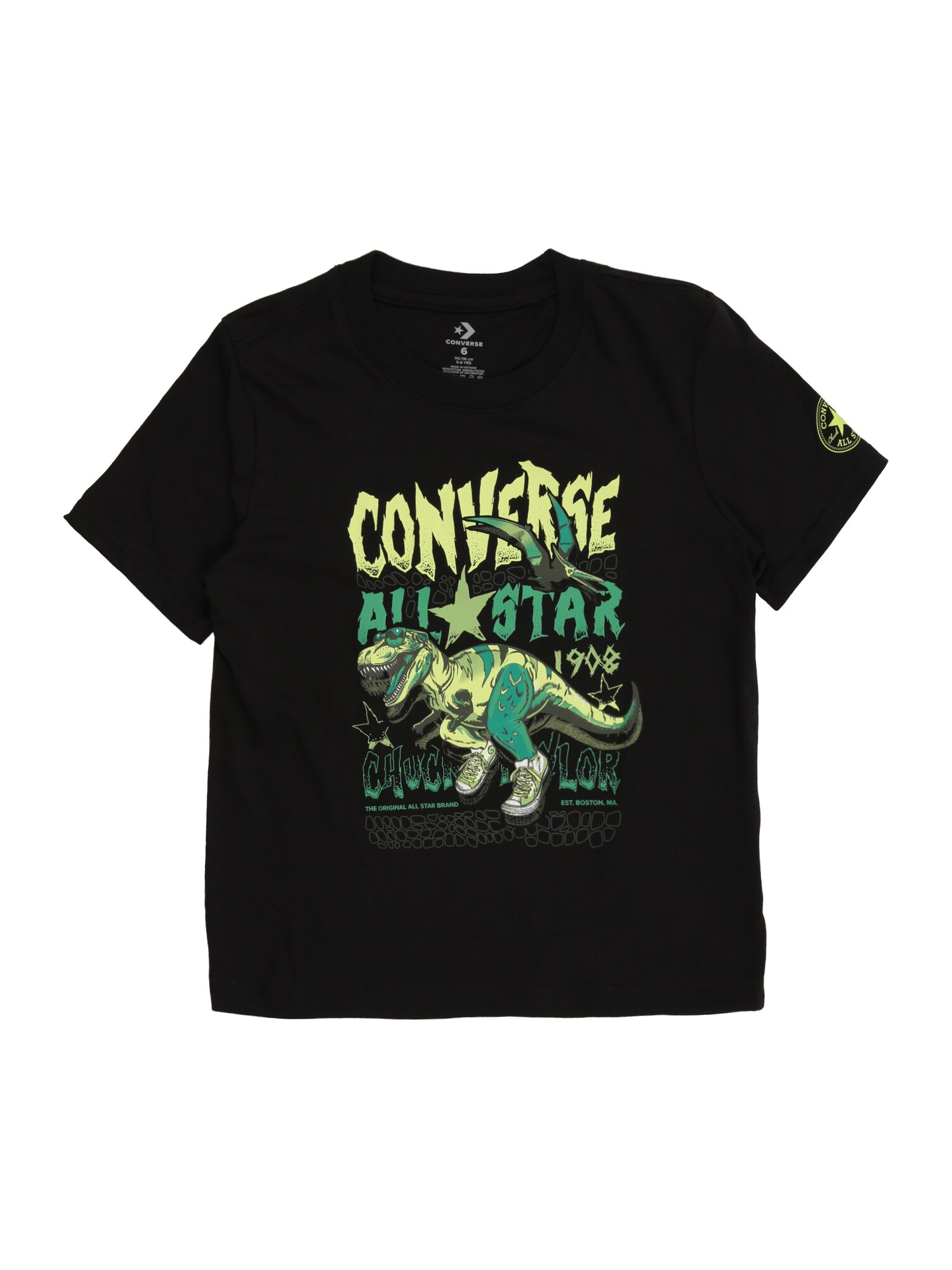 CONVERSE Tricou DINOS  verde / verde deschis / negru / alb