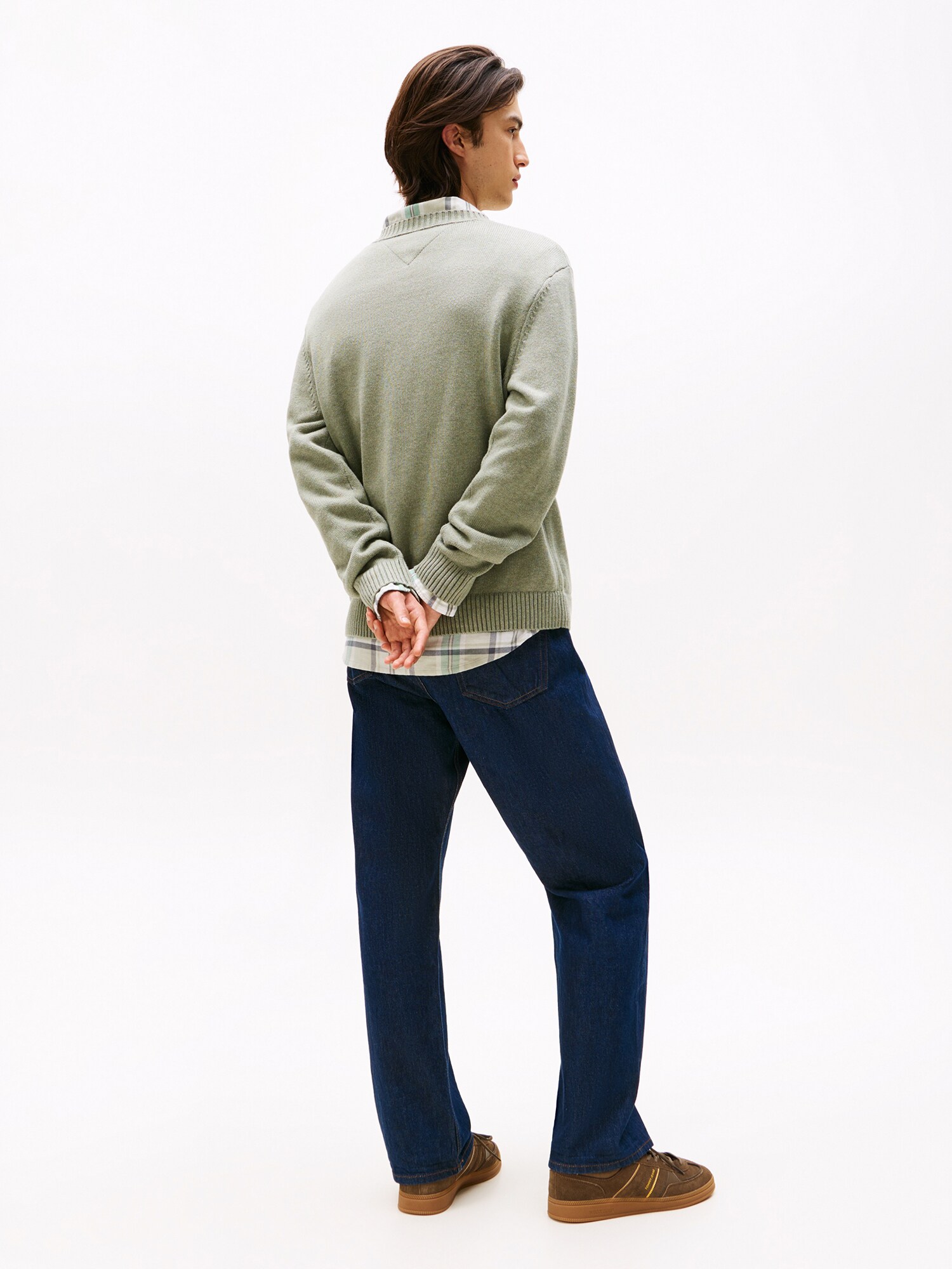 Tommy Jeans Sveter námornícka modrá / pastelovo zelená / červená / biela (obrázok 3)