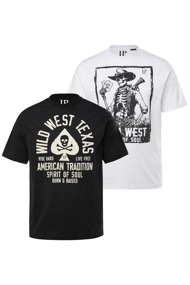 JP1880 T-Shirt Herren Größe 8XL schwarz / weiß