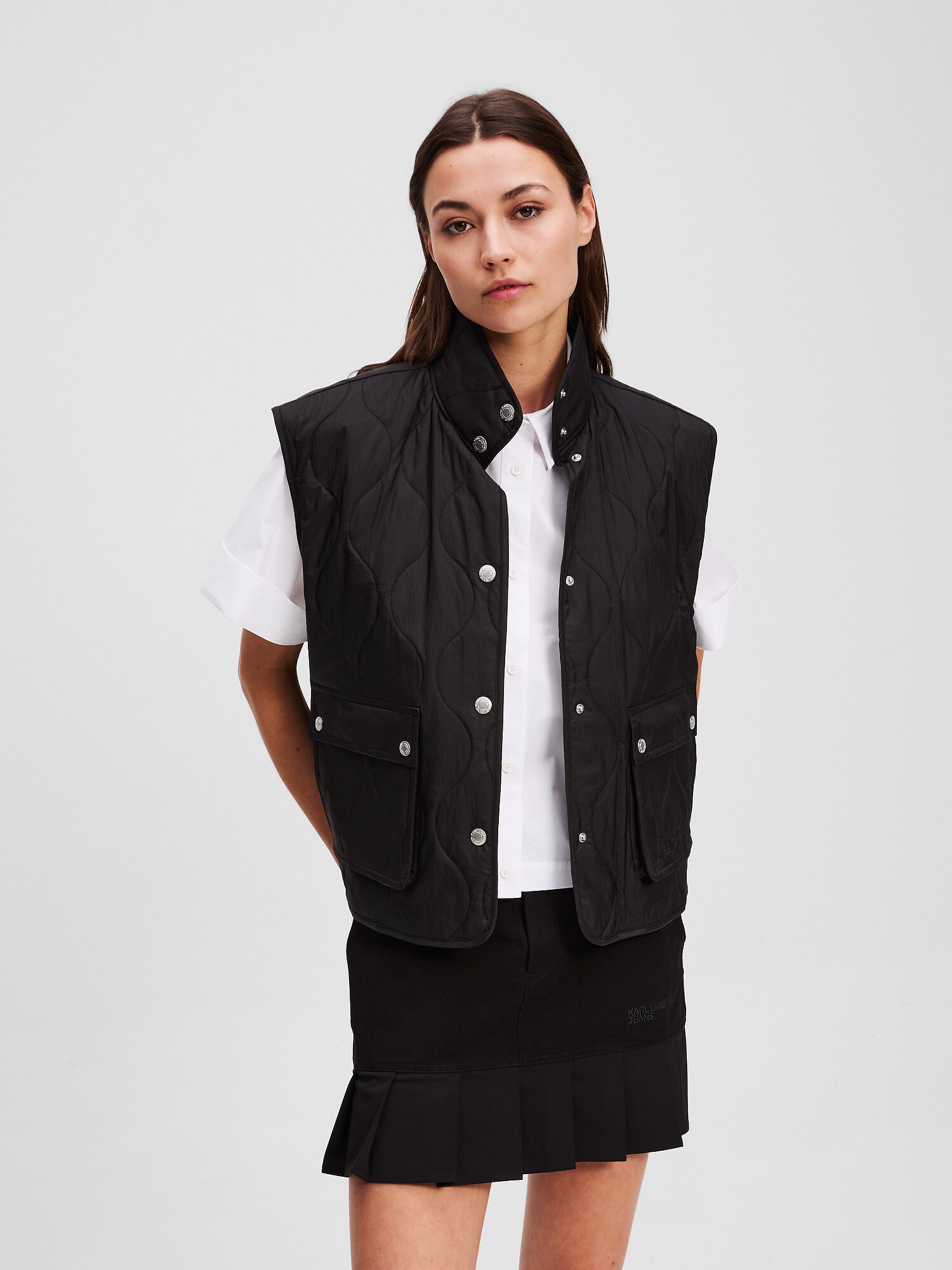 KARL LAGERFELD JEANS Mellény  fekete / fehér termék 2. képe