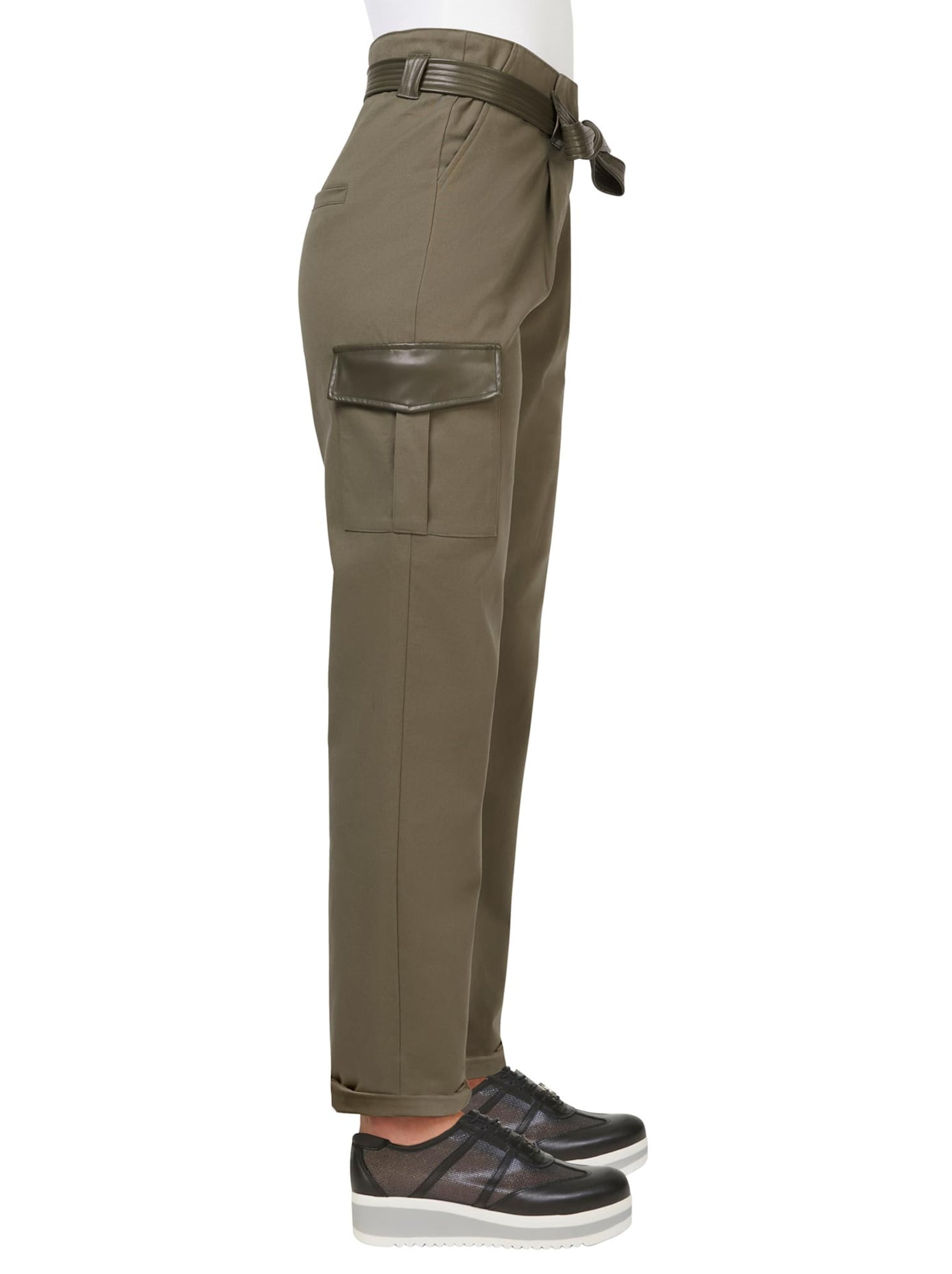 heine Élére vasalt nadrágok  khaki termék 2. képe