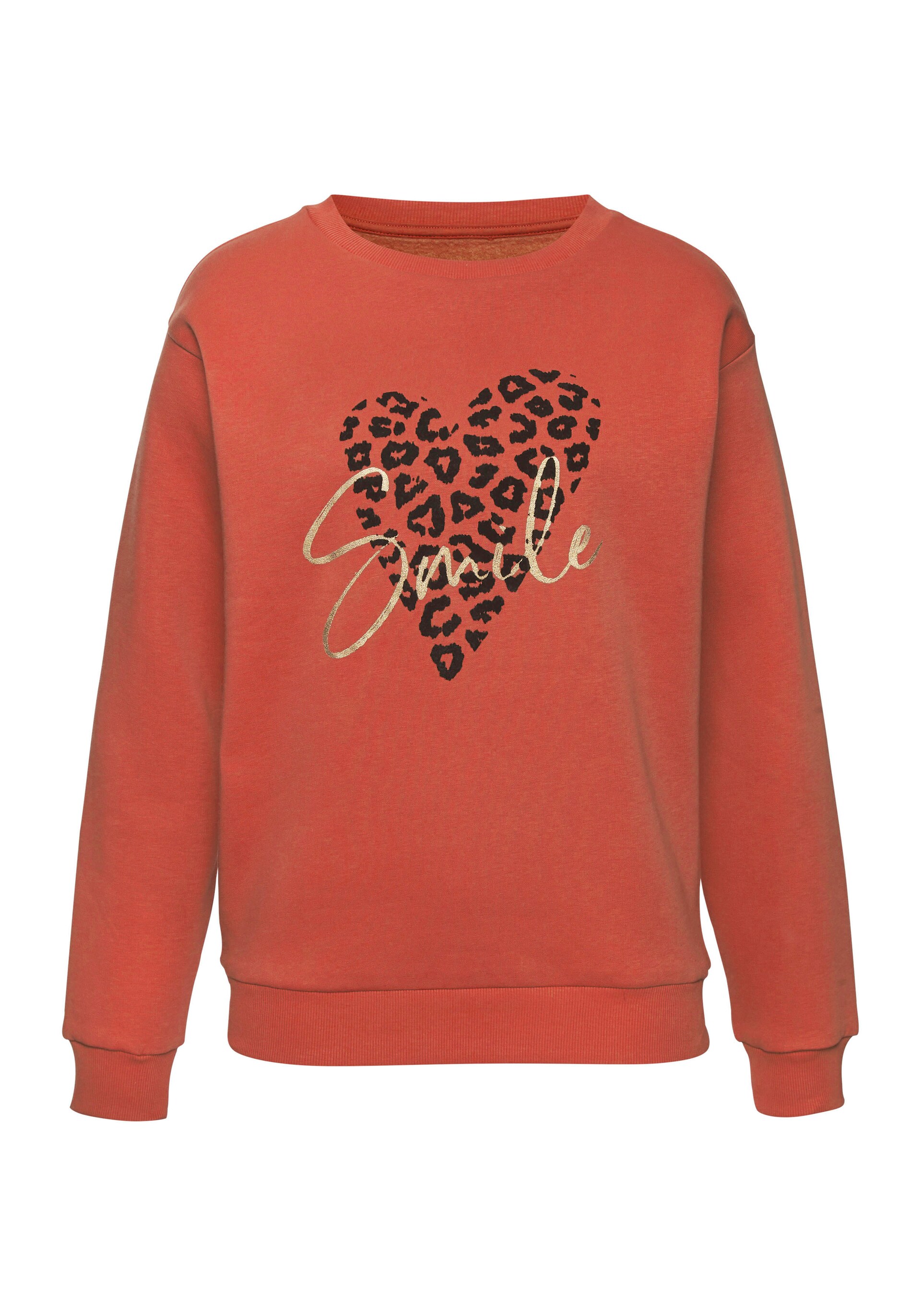 LASCANA Sweatshirt guld / karminröd dam