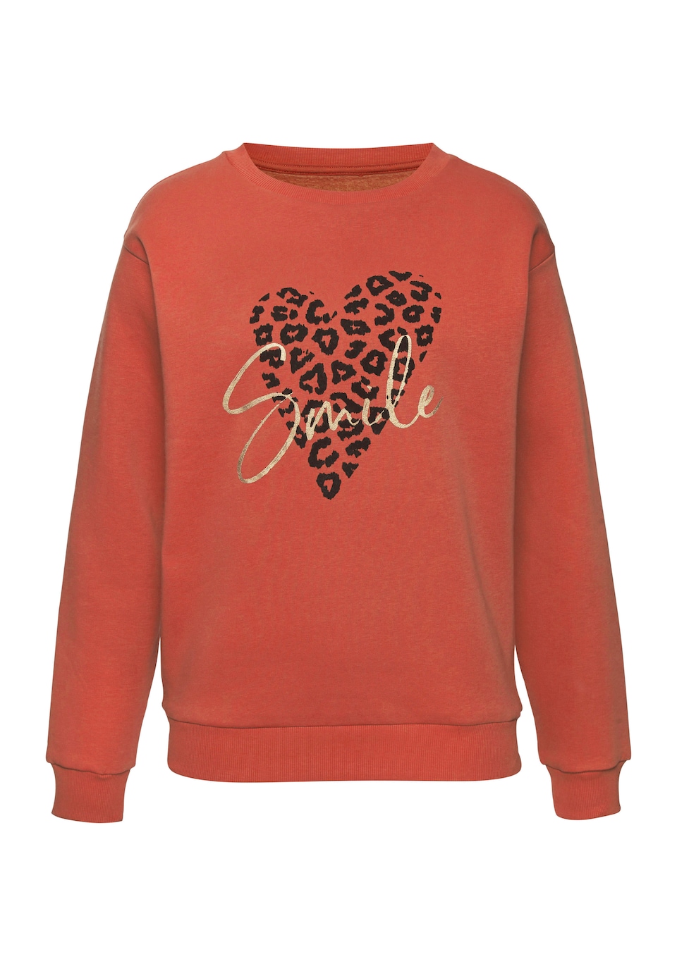 Sweatshirt guld / karminröd