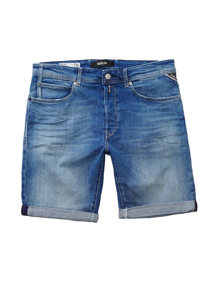 REPLAY Jeans Herren Größe 38 blue denim / braun