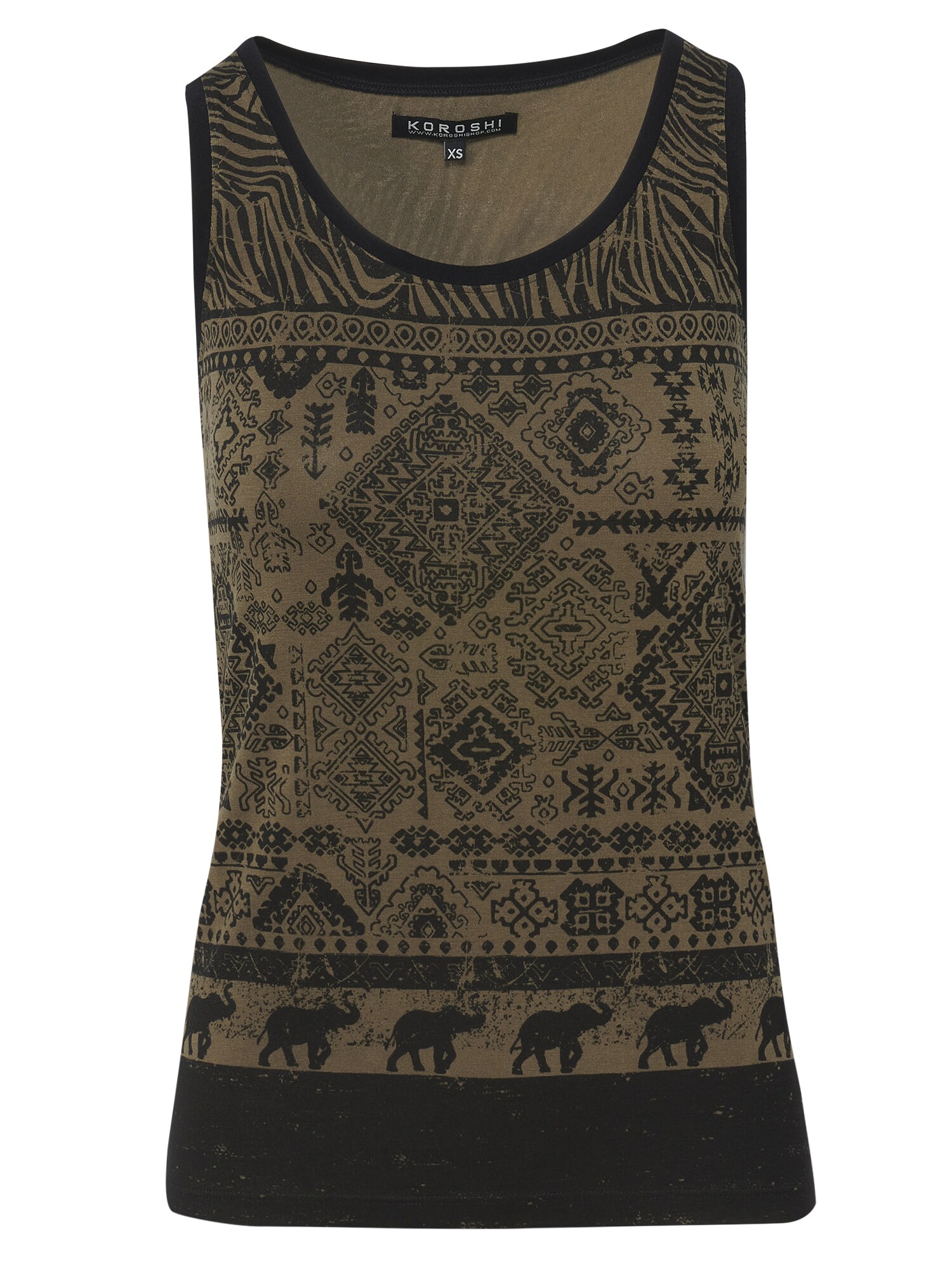 KOROSHI Top  khaki / fekete akciós termékkép 1