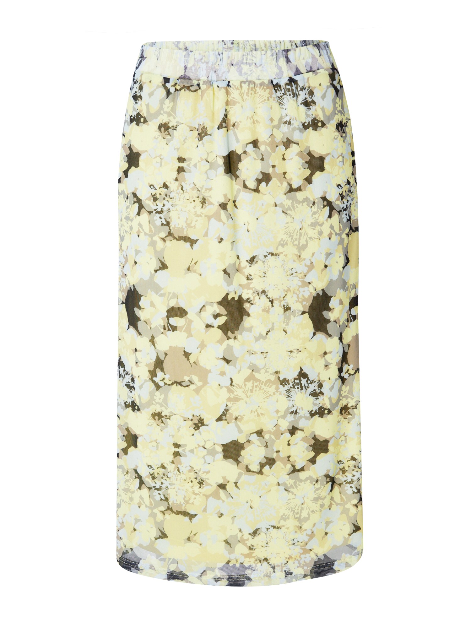 Soft Rebels Fustă Samara  gri / verde kiwi / alb lână