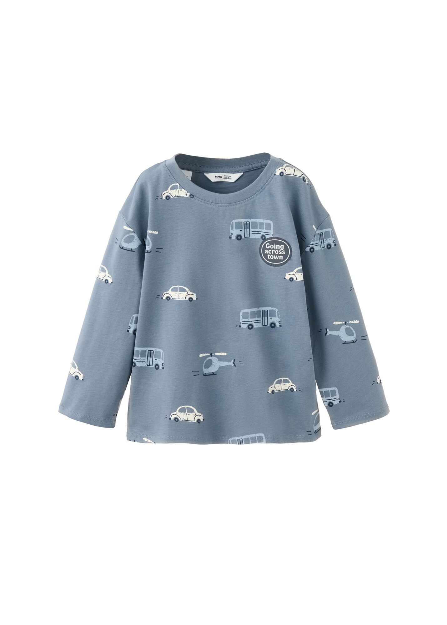 MANGO KIDS Tricou TRANSAOP bleumarin / opal / azuriu / alb