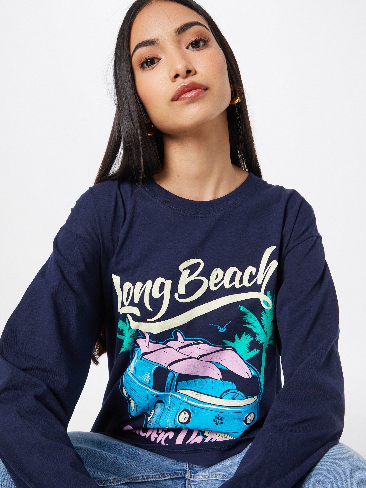 Nasty Gal Tričko námornícka modrá / nebesky modrá / svetložltá / svetloružová (obrázok 5)