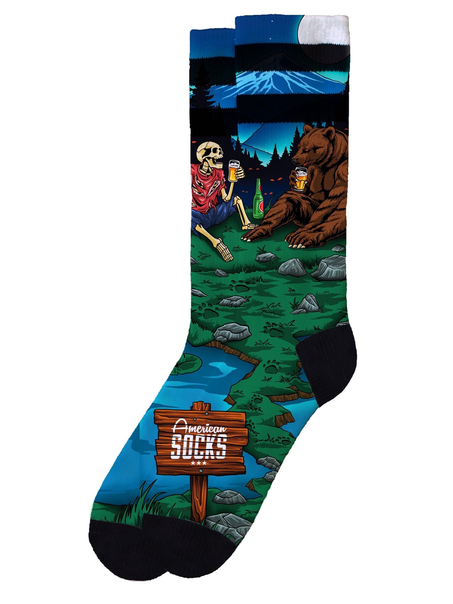 American Socks Calcetines 'Riverbank Pals'  verde