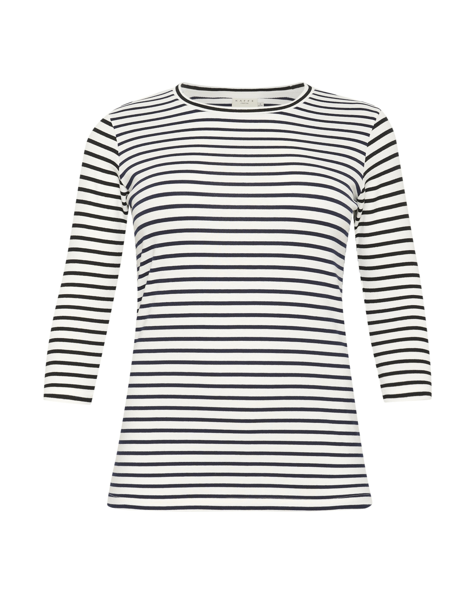 KAFFE CURVE Tricou Lia  bej deschis / negru