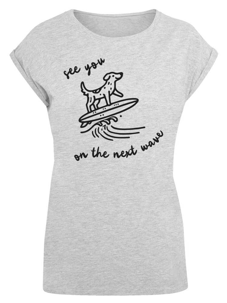 F4NT4STIC T-Shirt 'See You On The Next Wave' Damen Größe XS grau / schwarz