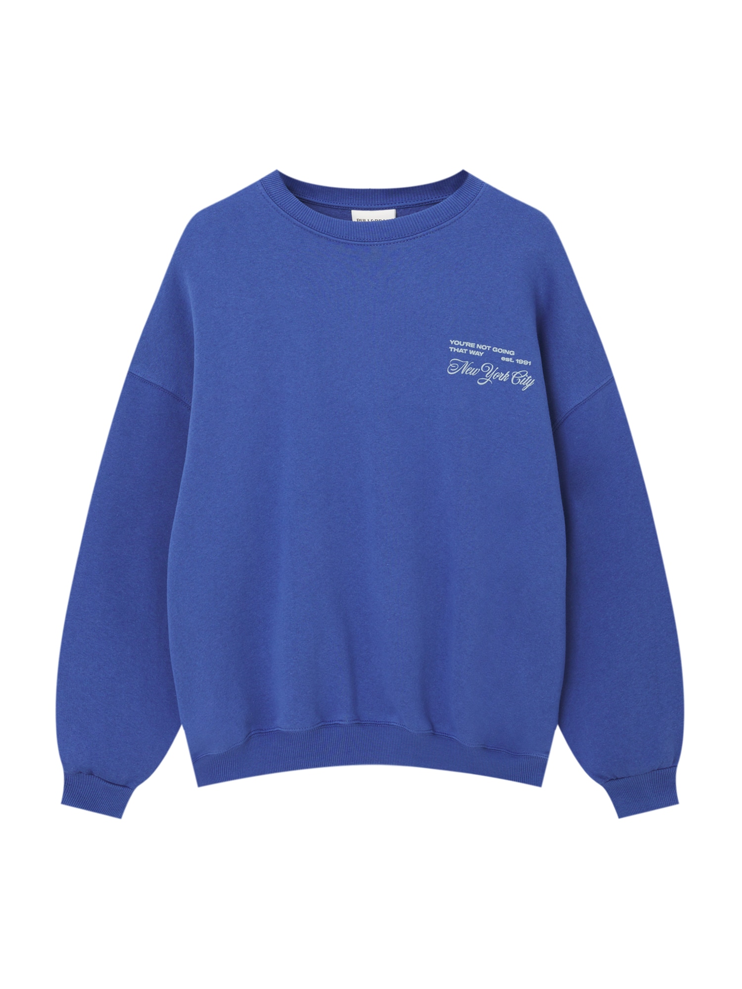 Pull&Bear Sweater majica  kraljevsko plava / bijela