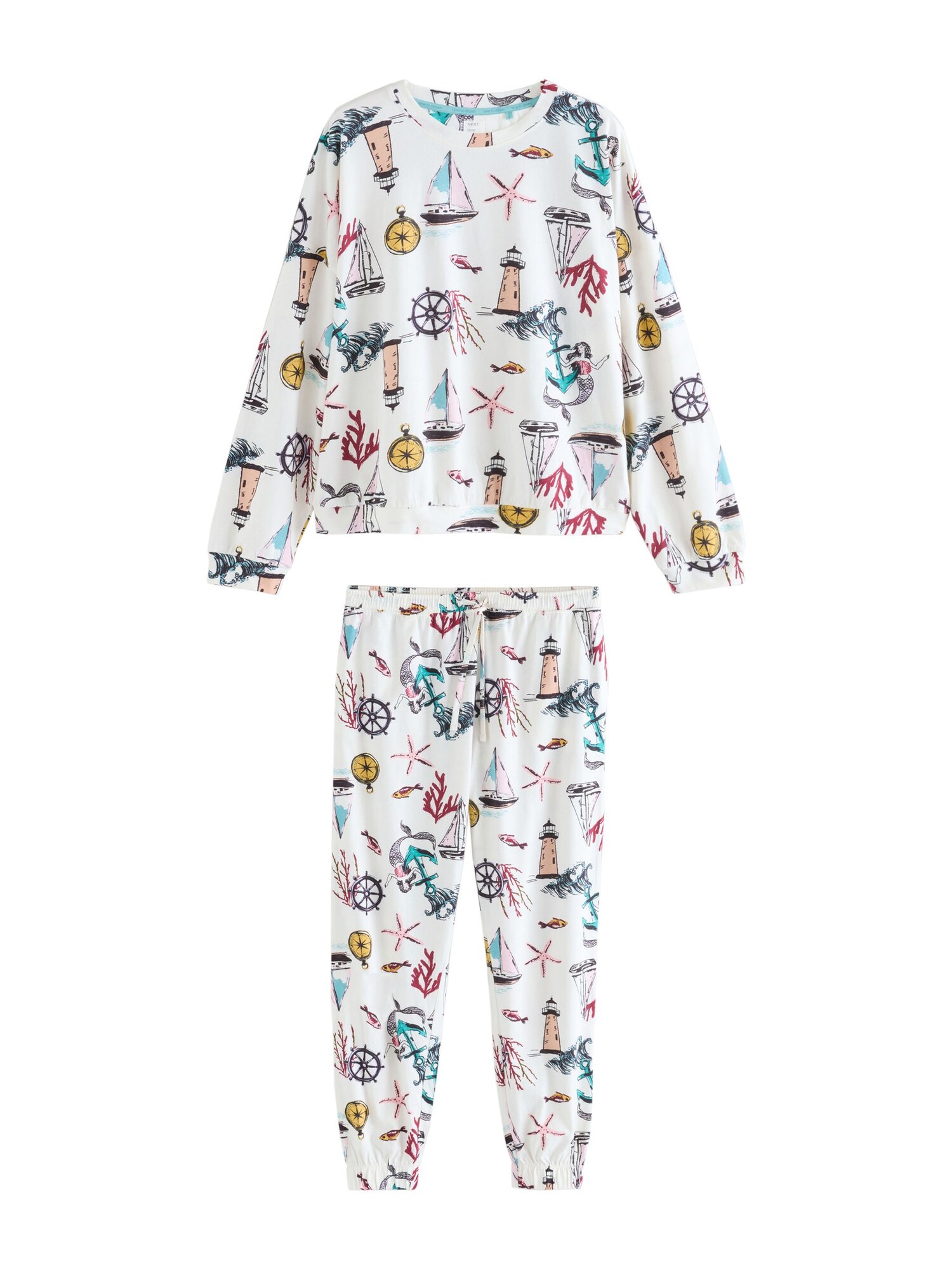 Next Pijama  albastru aqua / roz / negru / alb