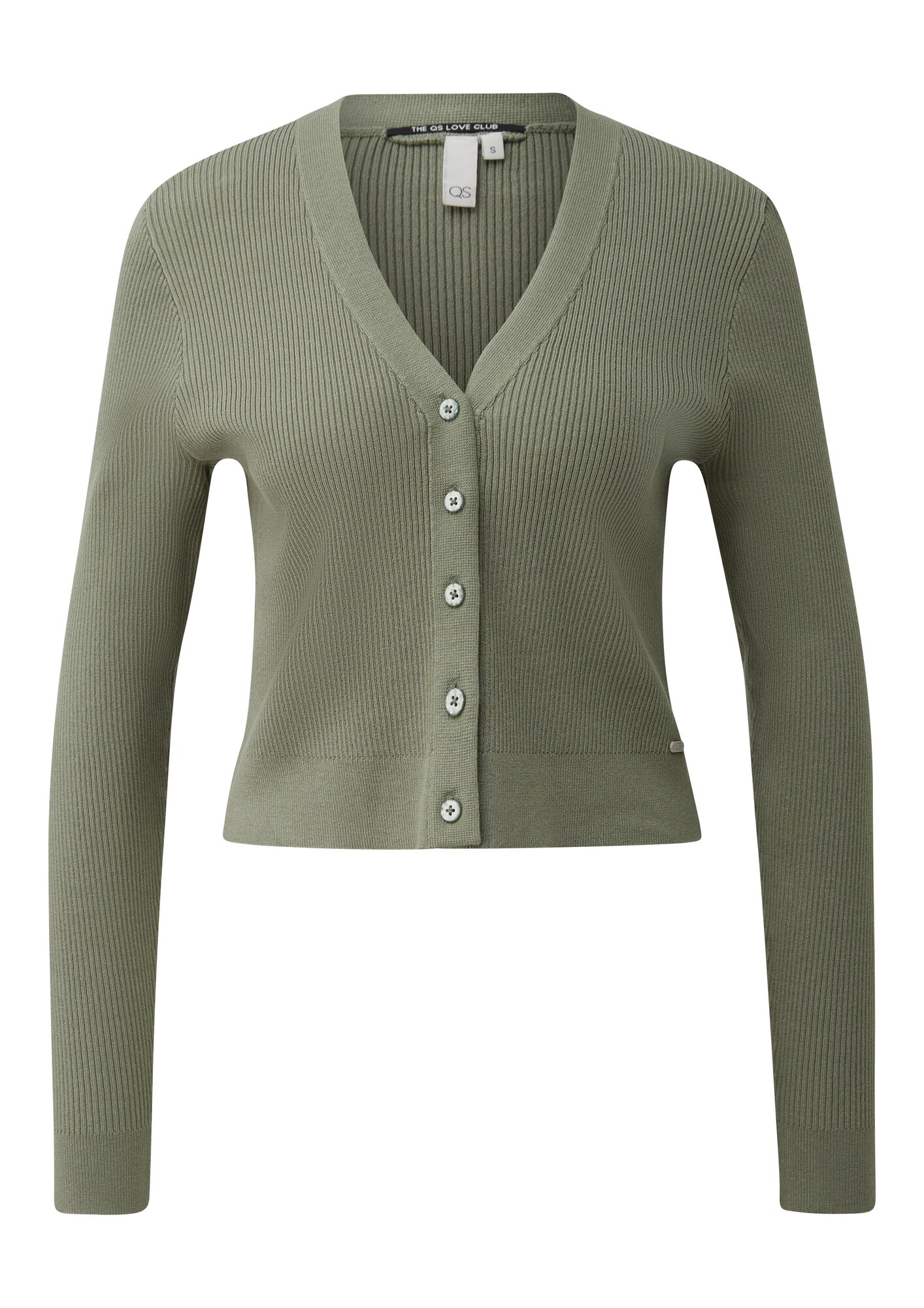 Qs Gebreid Vest Jade Groen