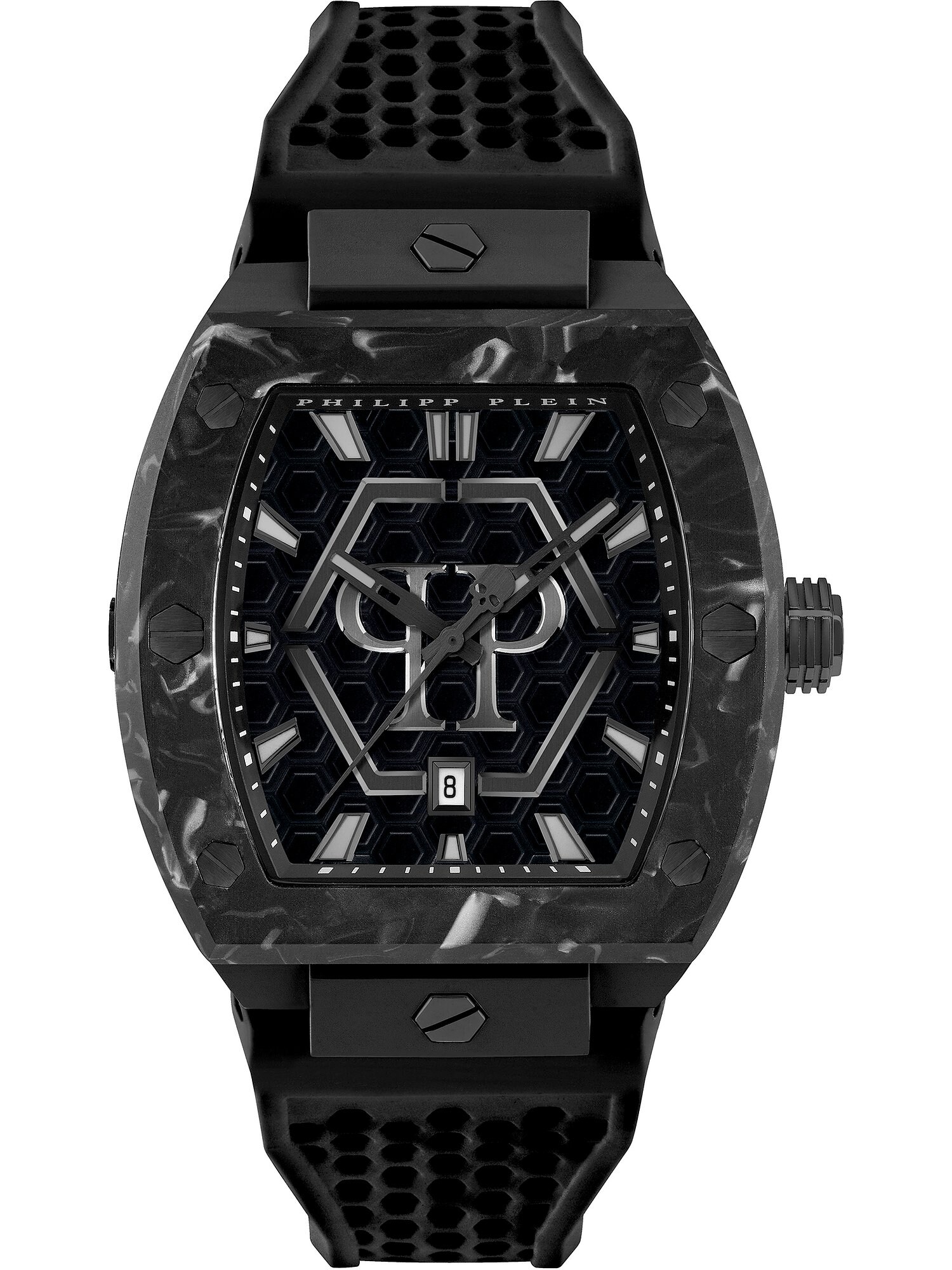 Philipp Plein Ceas analogic The Hexagon Phantom  gri metalic / negru
