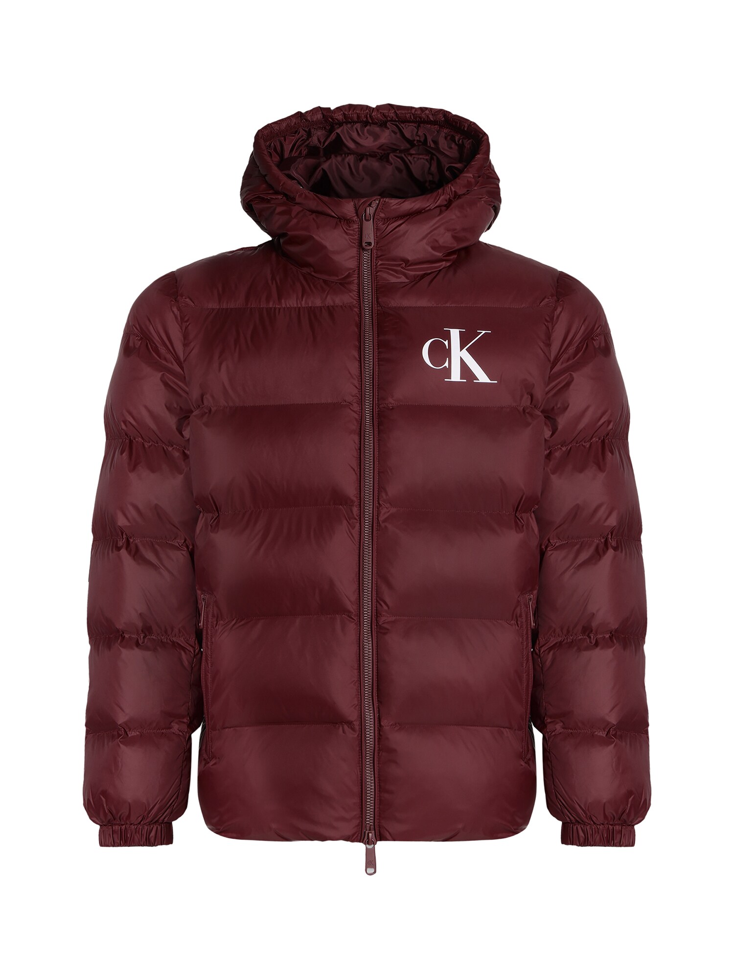 Calvin Klein Jeans Prechodná bunda  burgundská / biela
