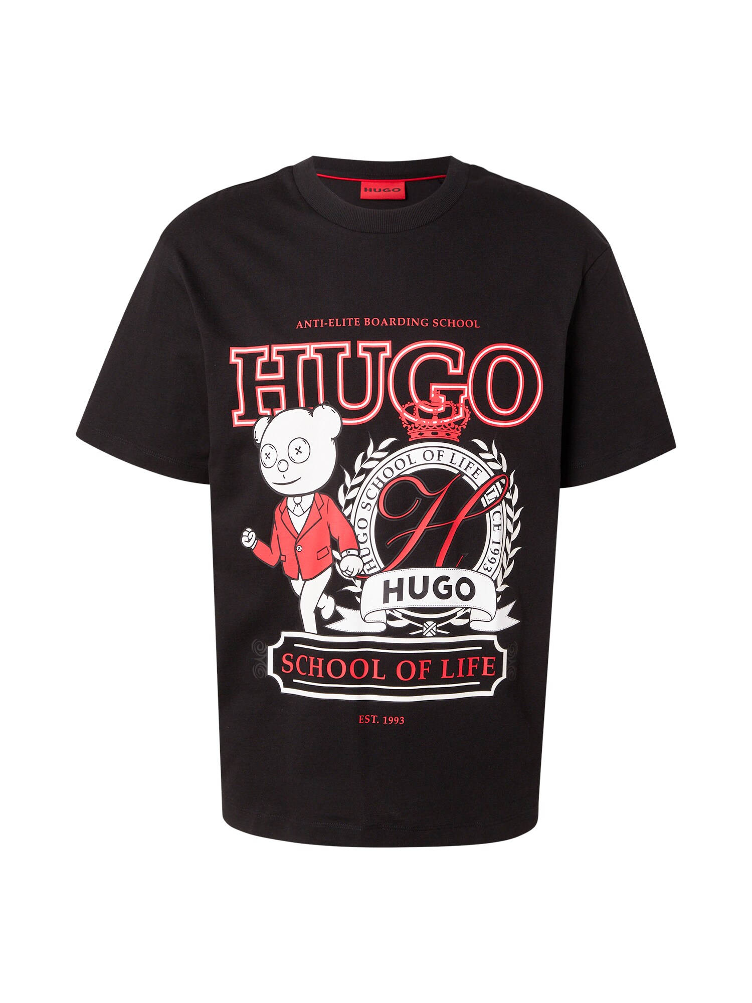 HUGO Póló 'Daporoni'  gránátalma / fekete / fehér akciós termékkép 1