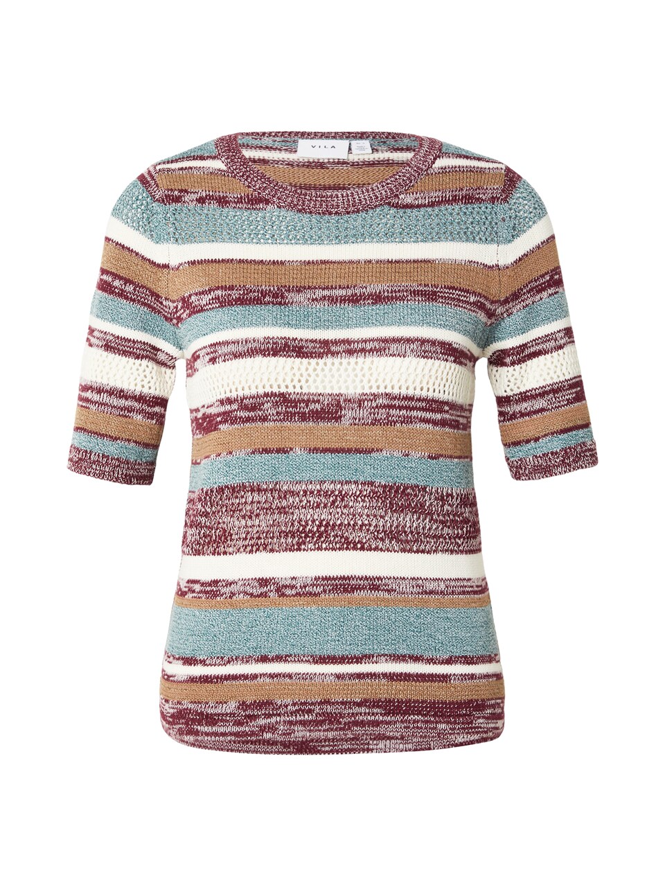 T-shirt 'VIMORI' ecru / turkos / karamell