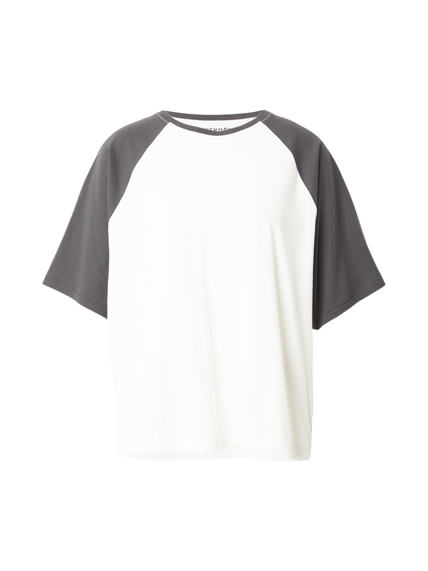 WEEKDAY Tricou Freya gri închis / alb