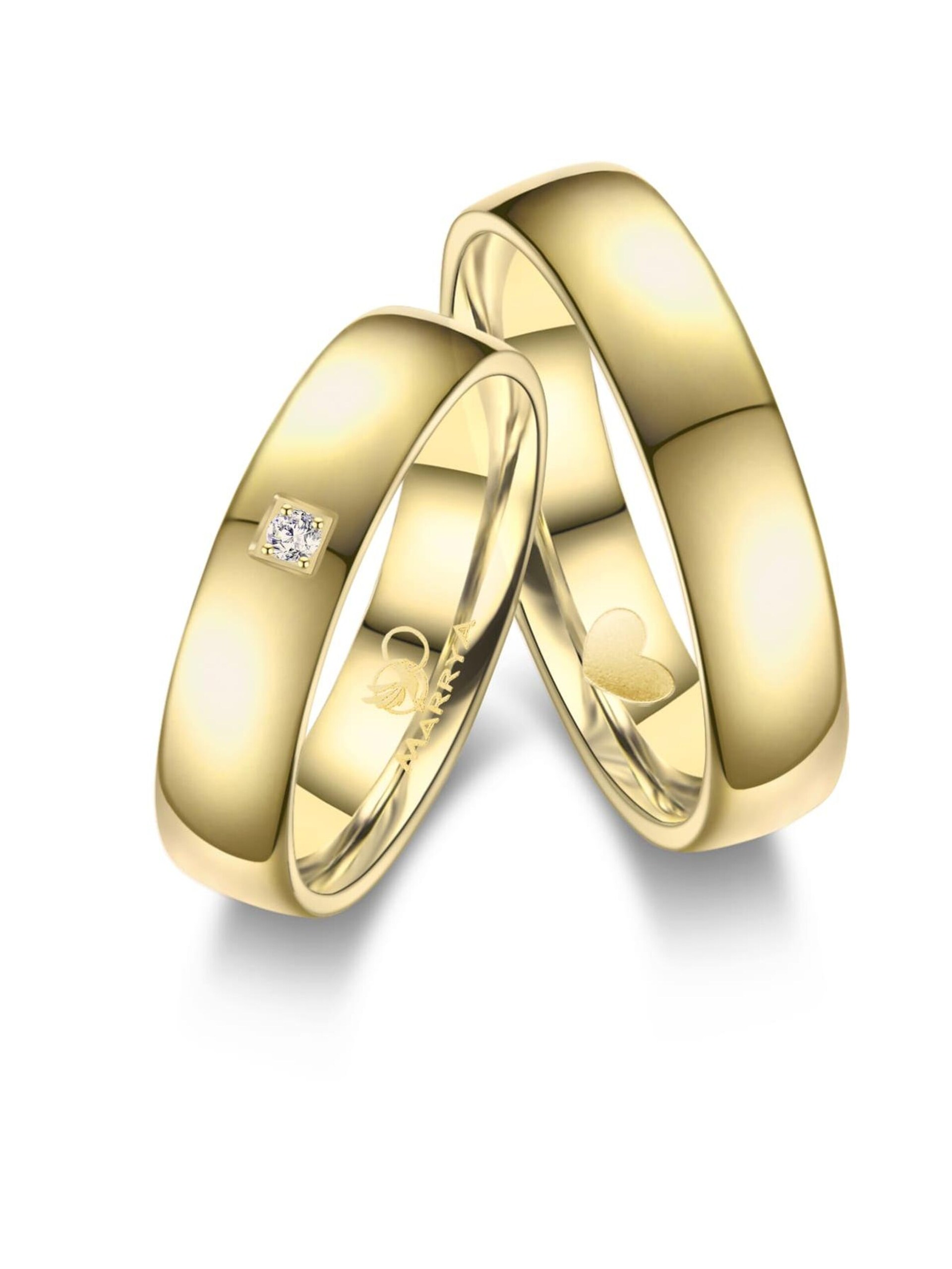 MARRYA Ring 'MARRYA ES-30 Ehering aus Edelstahl Gold plattiert' dam