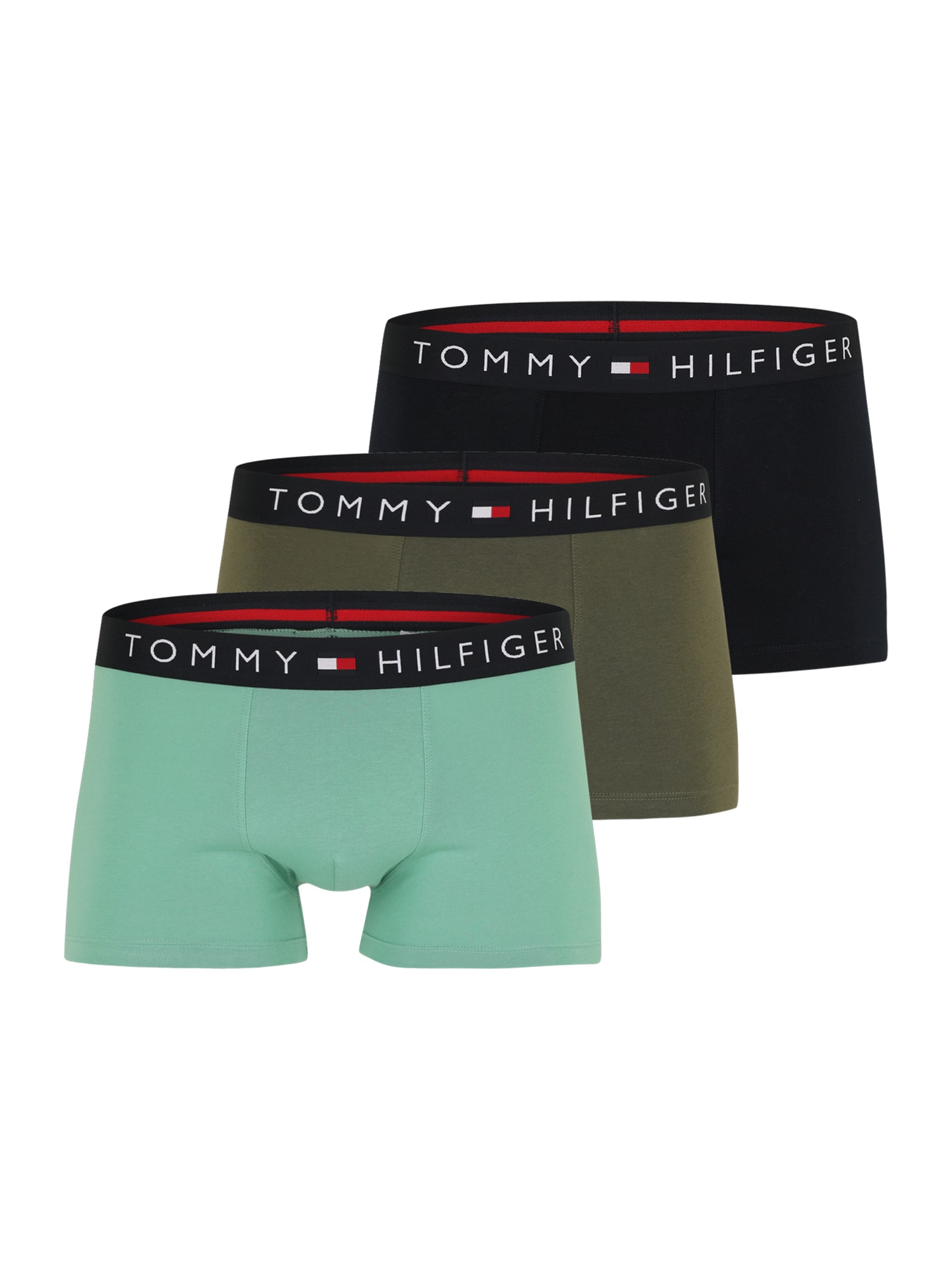 Tommy Hilfiger Underwear Boxeri  oliv / verde mentă / negru / alb