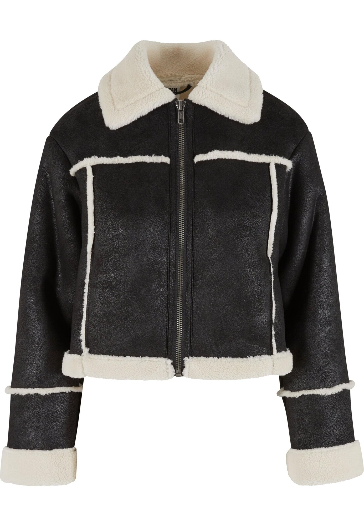 Urban Classics Geacă de primăvară-toamnă  negru / alb