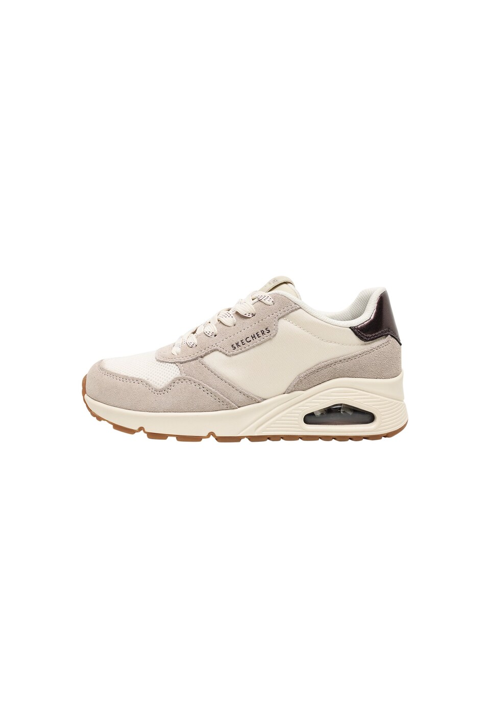 Låg sneaker 'UNO' ecru / mörkbrun