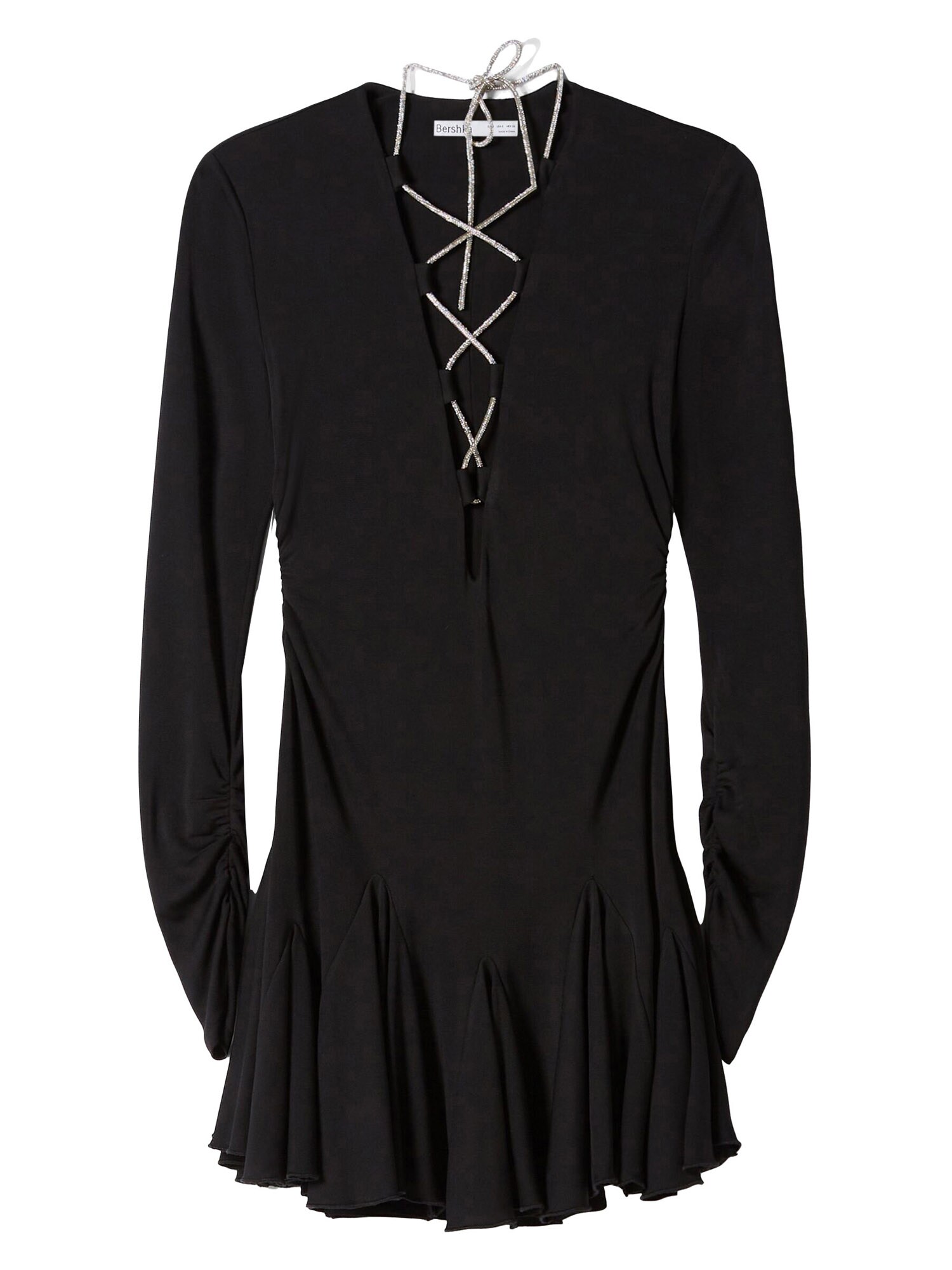 Bershka Rochie  negru / argintiu