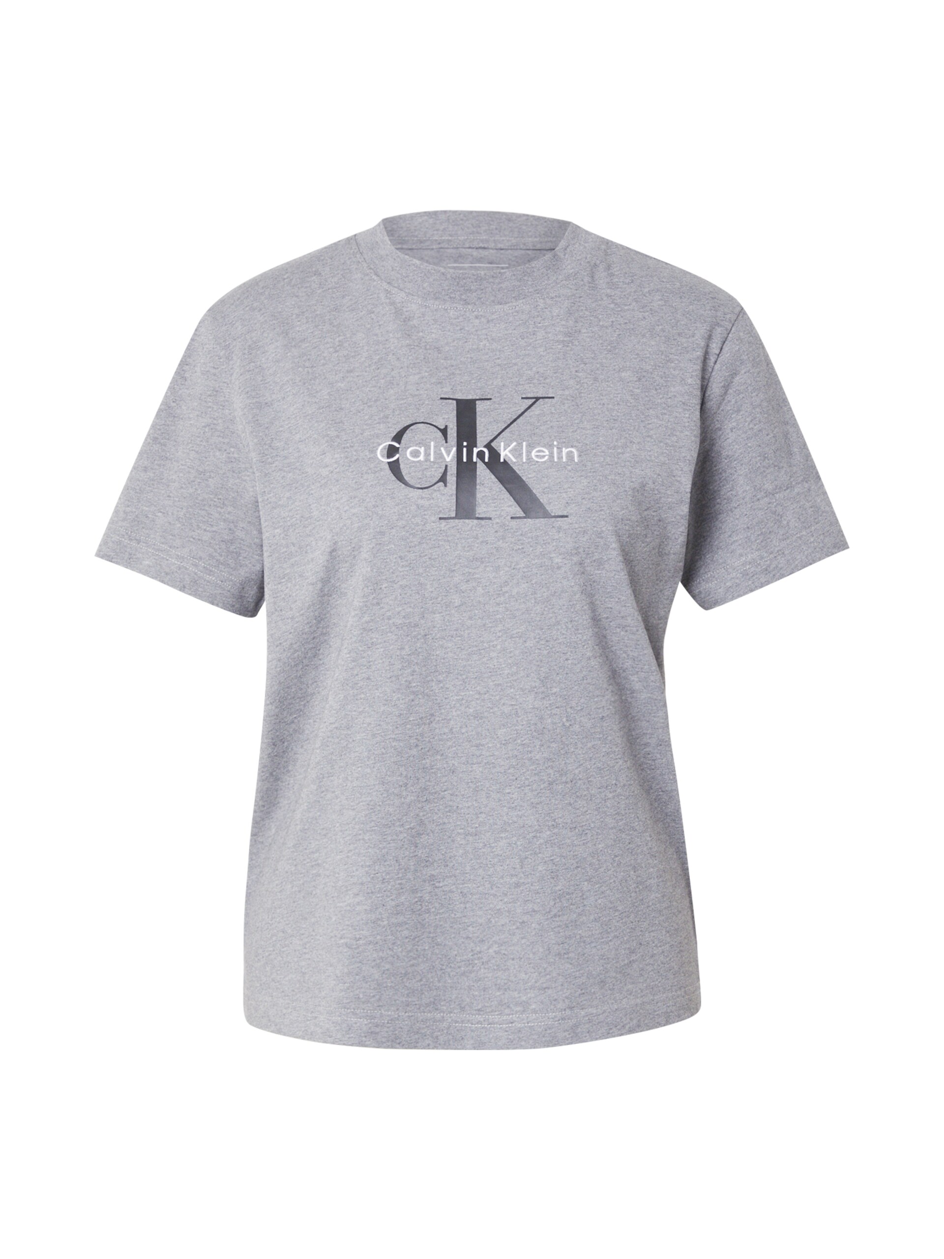 Calvin Klein Jeans T-shirt 'Classic Logo' gråmelerad / svart dam