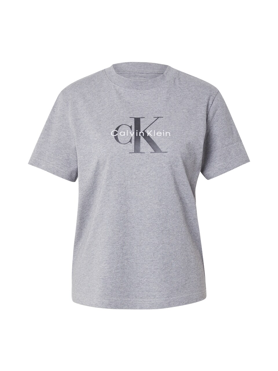 T-shirt 'Classic Logo' gråmelerad / svart