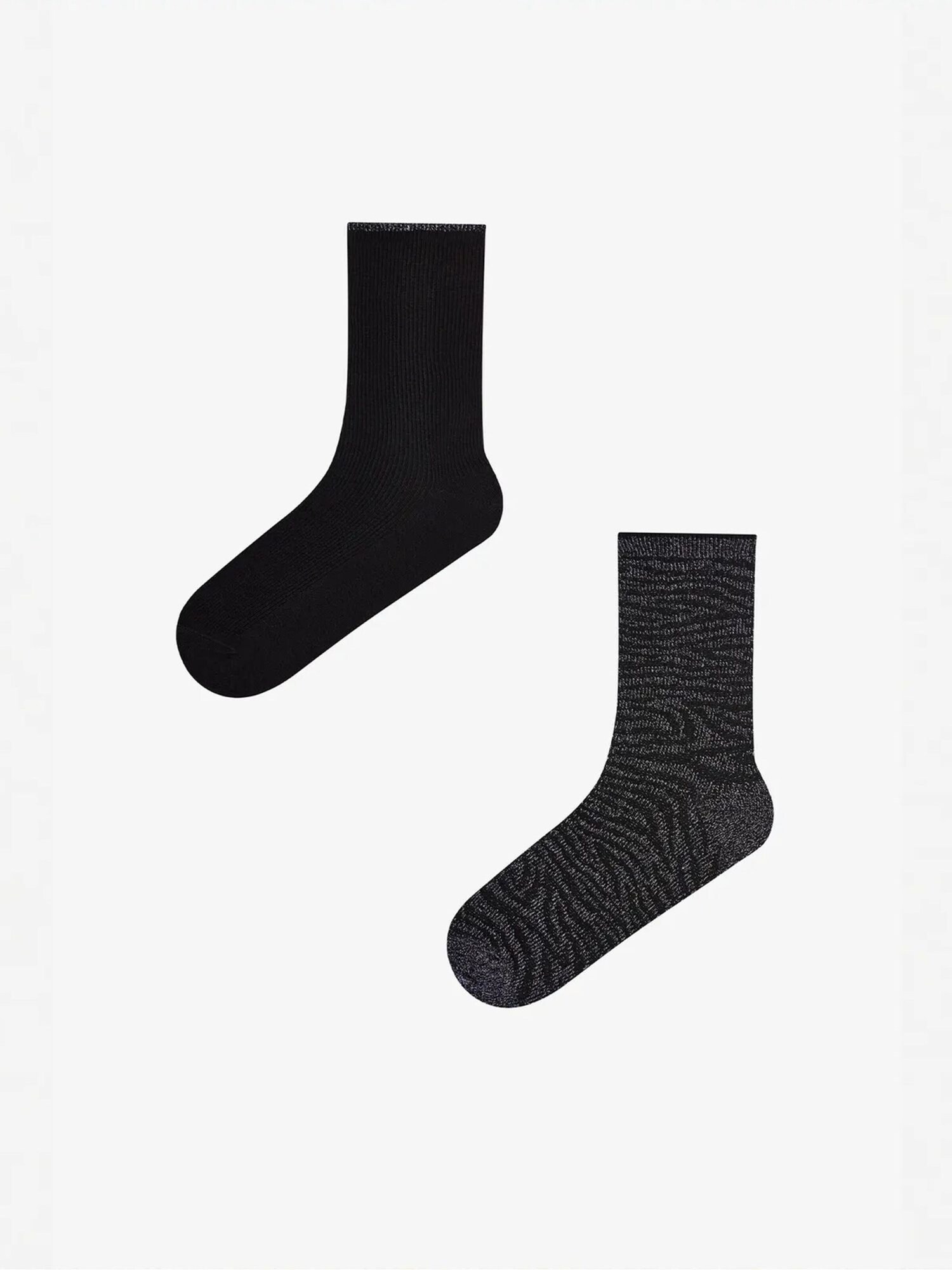 Penti Čarape 'PENTI Glänzende Zebra-Baumwollsocken mit Glitzergarn, 2er-Pack' crna