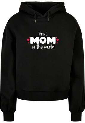 Merchcode Sweatshirt ‘Mothers Day – Best Mom In The World’ Rood / Zwart / Wit