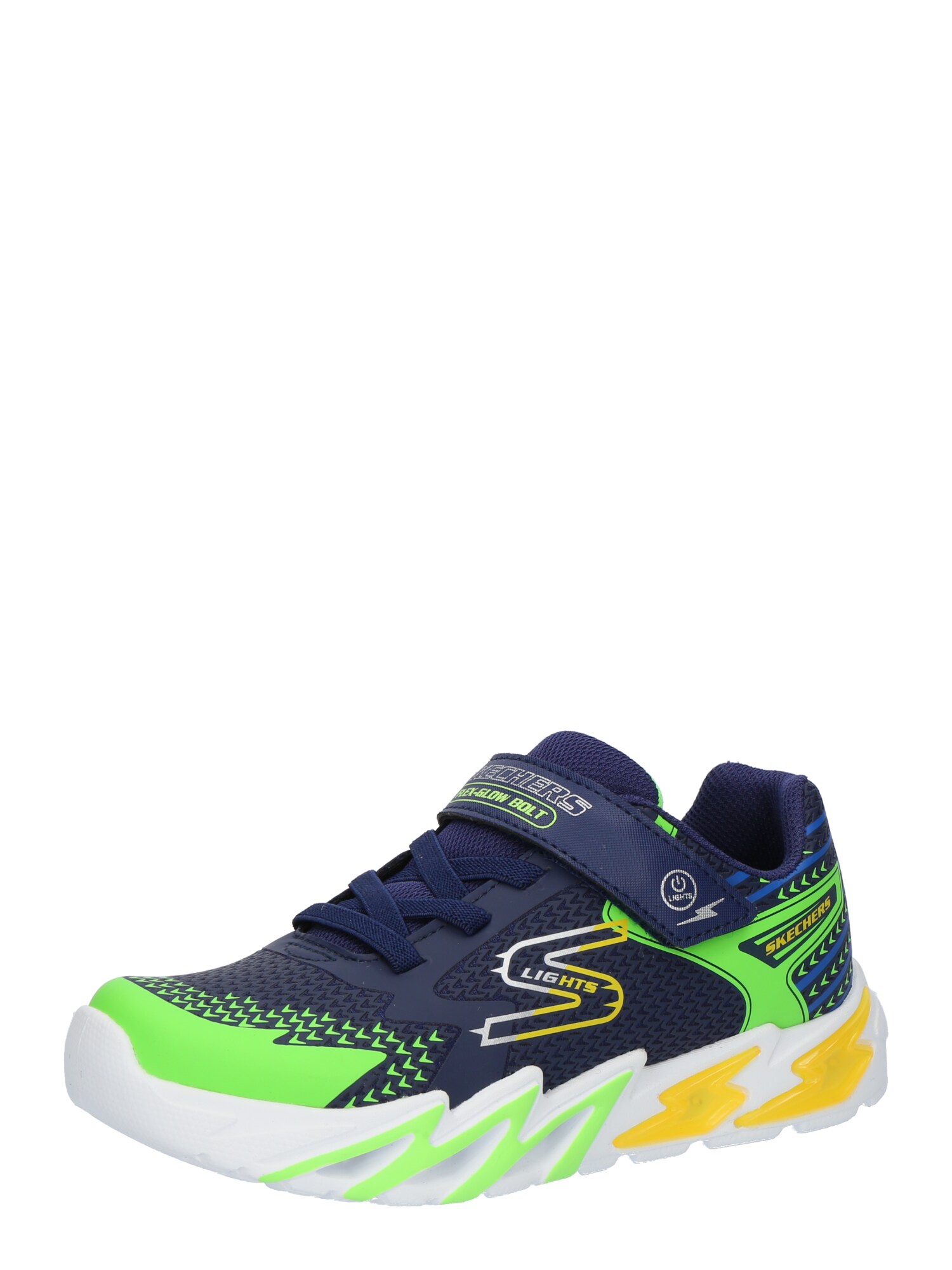 SKECHERS Tenisky 'FLEX-GLOW BOLT'  námornícka modrá / žltá / zelená / biela