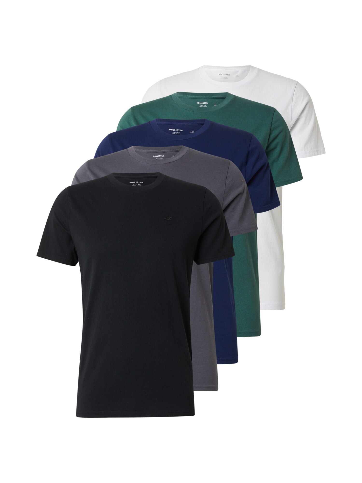 HOLLISTER Tricou  bleumarin / gri / verde / negru / alb