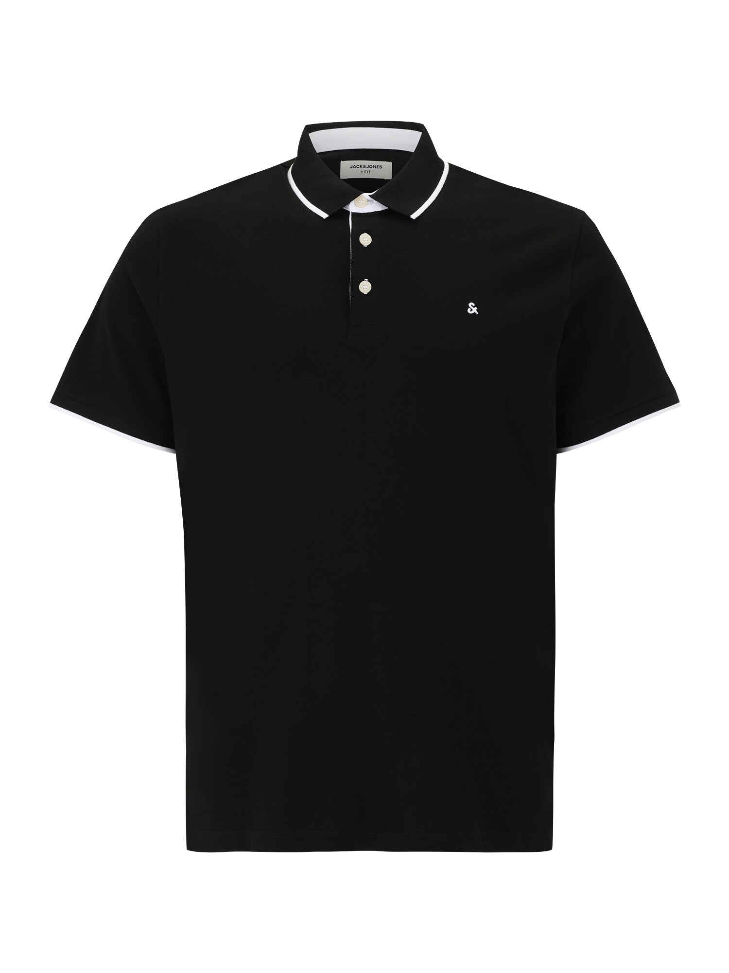 Jack & Jones Plus Tricou JJEPaulos  negru / alb