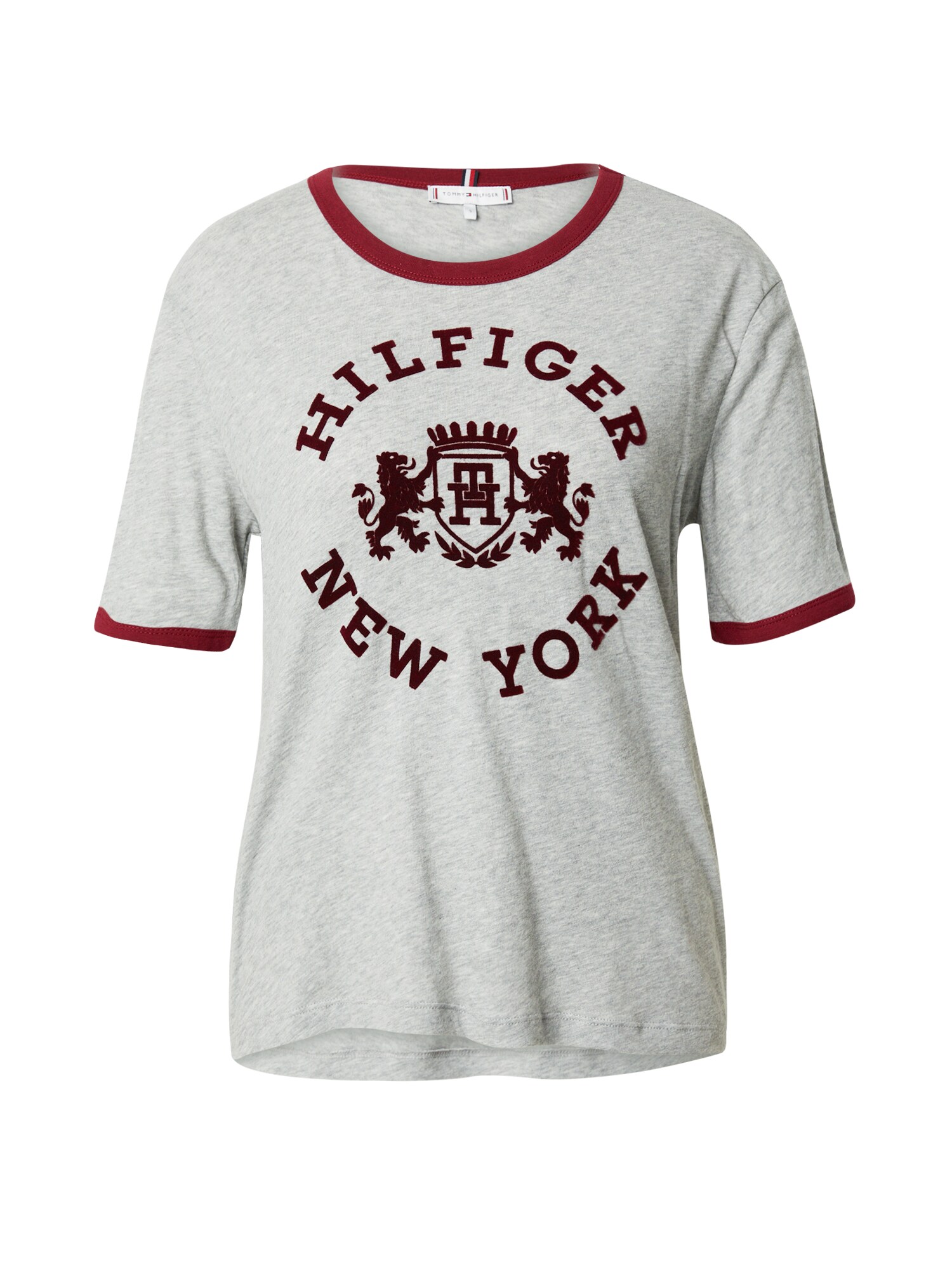 TOMMY HILFIGER Majica  siva melange / burgund